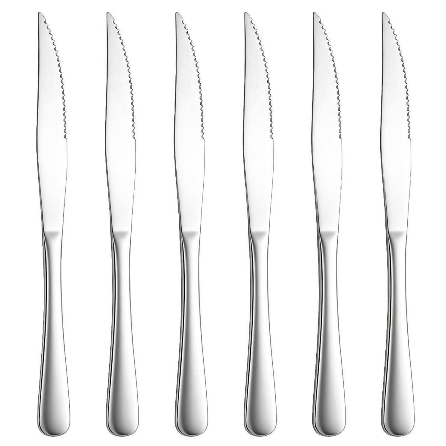 LuxusKollektion Steakmesser Steakmesser Set 6 Stk. Edelstahl scharf ergonomisch
