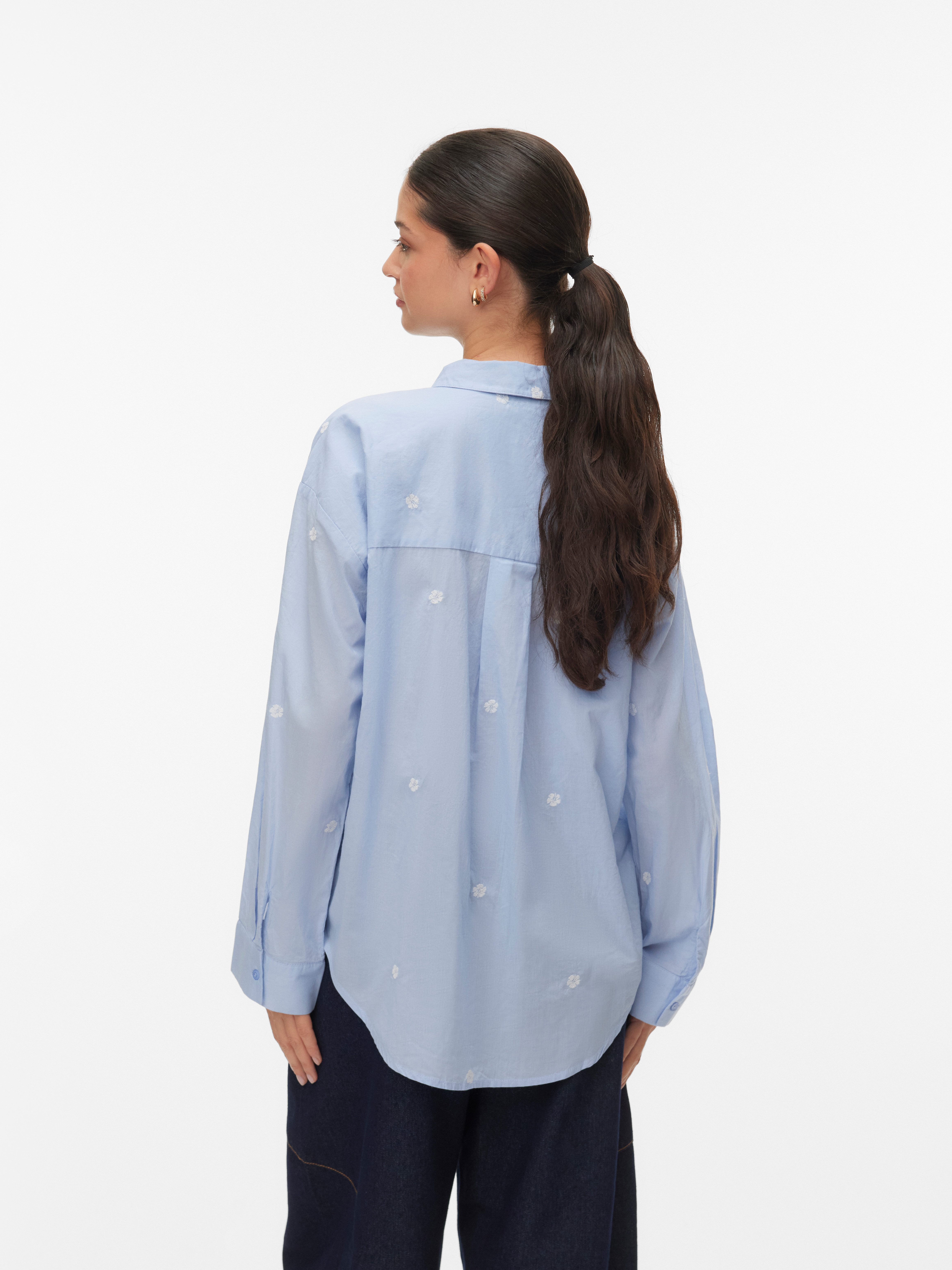 Vero Moda Langarmbluse VMODONA LS SHIRT WVN NOOS Baumwolle, regular fit günstig online kaufen