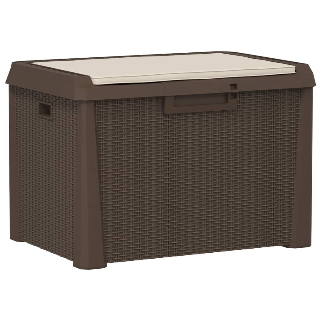 vidaXL Gartenbox Gartentruhe mit Sitzkissen Braun günstig online kaufen