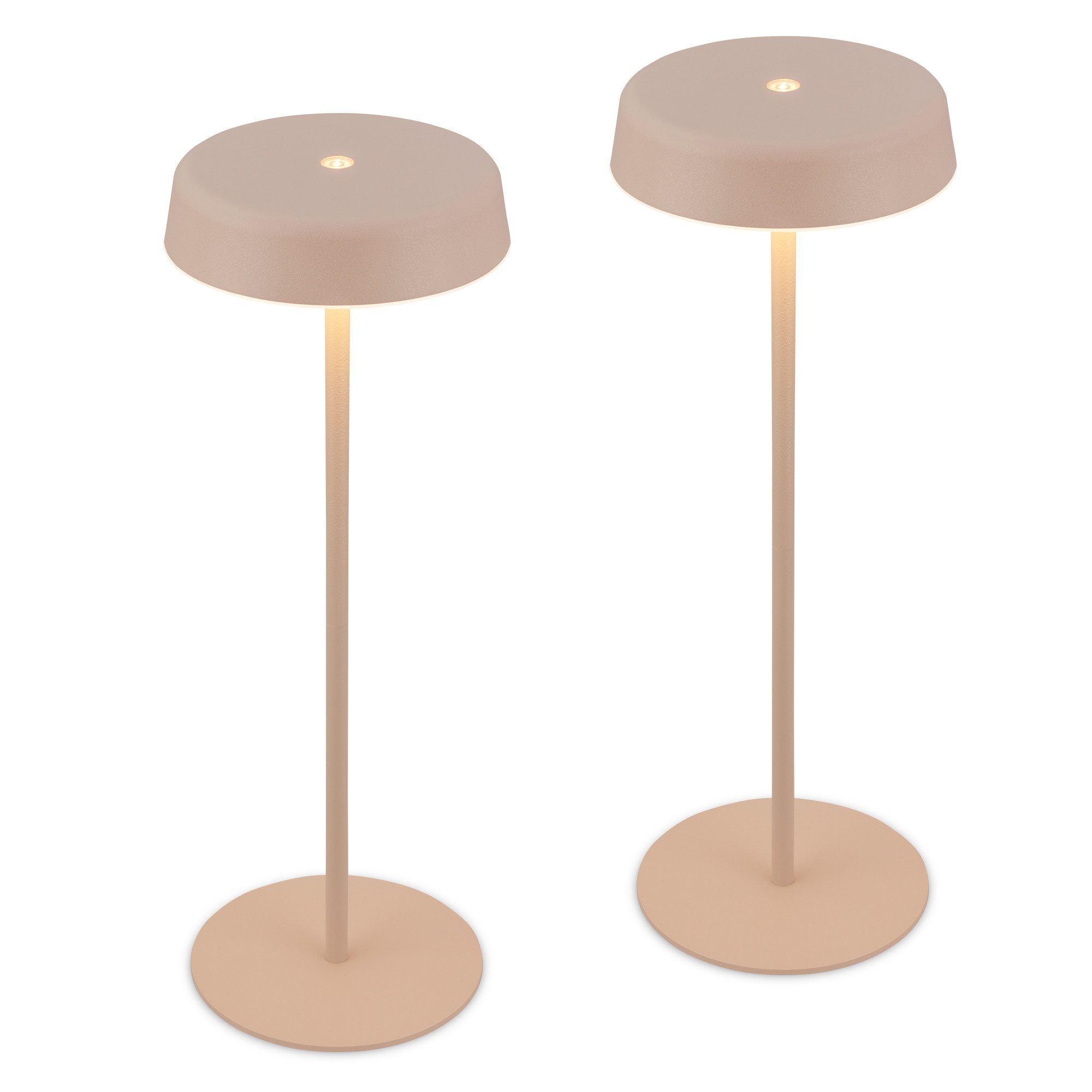 Briloner Leuchten LED Tischleuchte Kabellos Stufenlos dimmbar Touchfunktion Warmweiß, 2 Stück, LED fest integriert