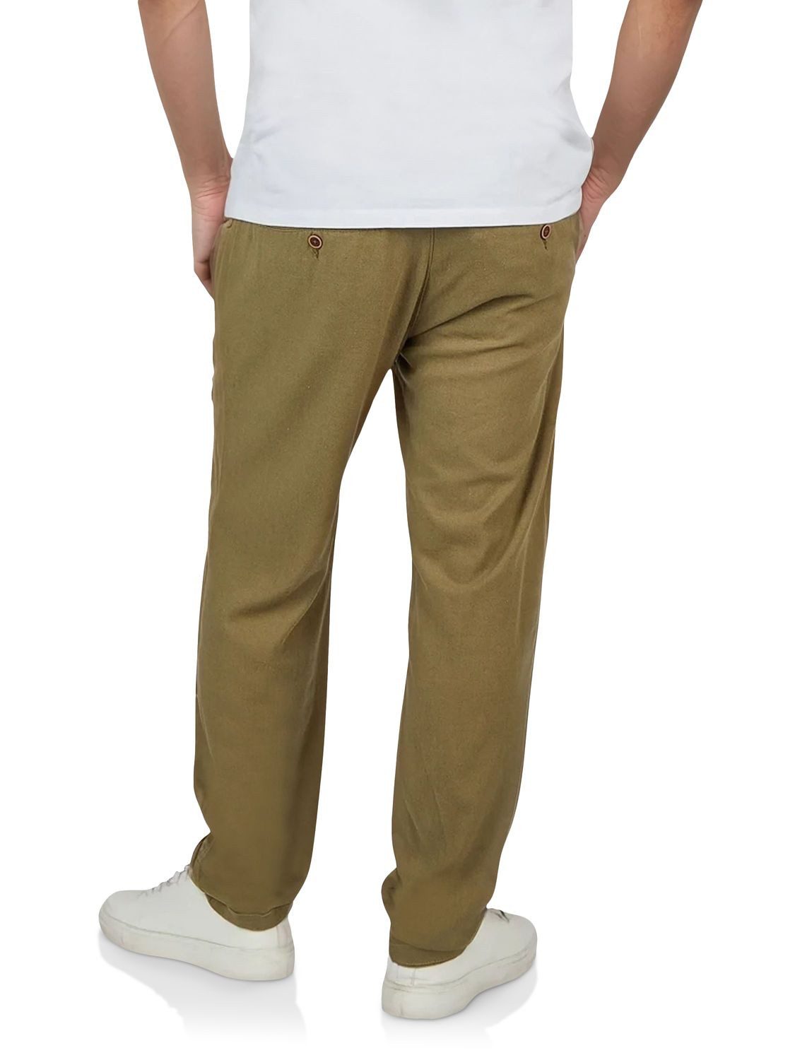 riverso Chinohose Herren Freizeithose RIVMarco Regular Fit Hose mit Leinenanteil und Zugbandverschluss