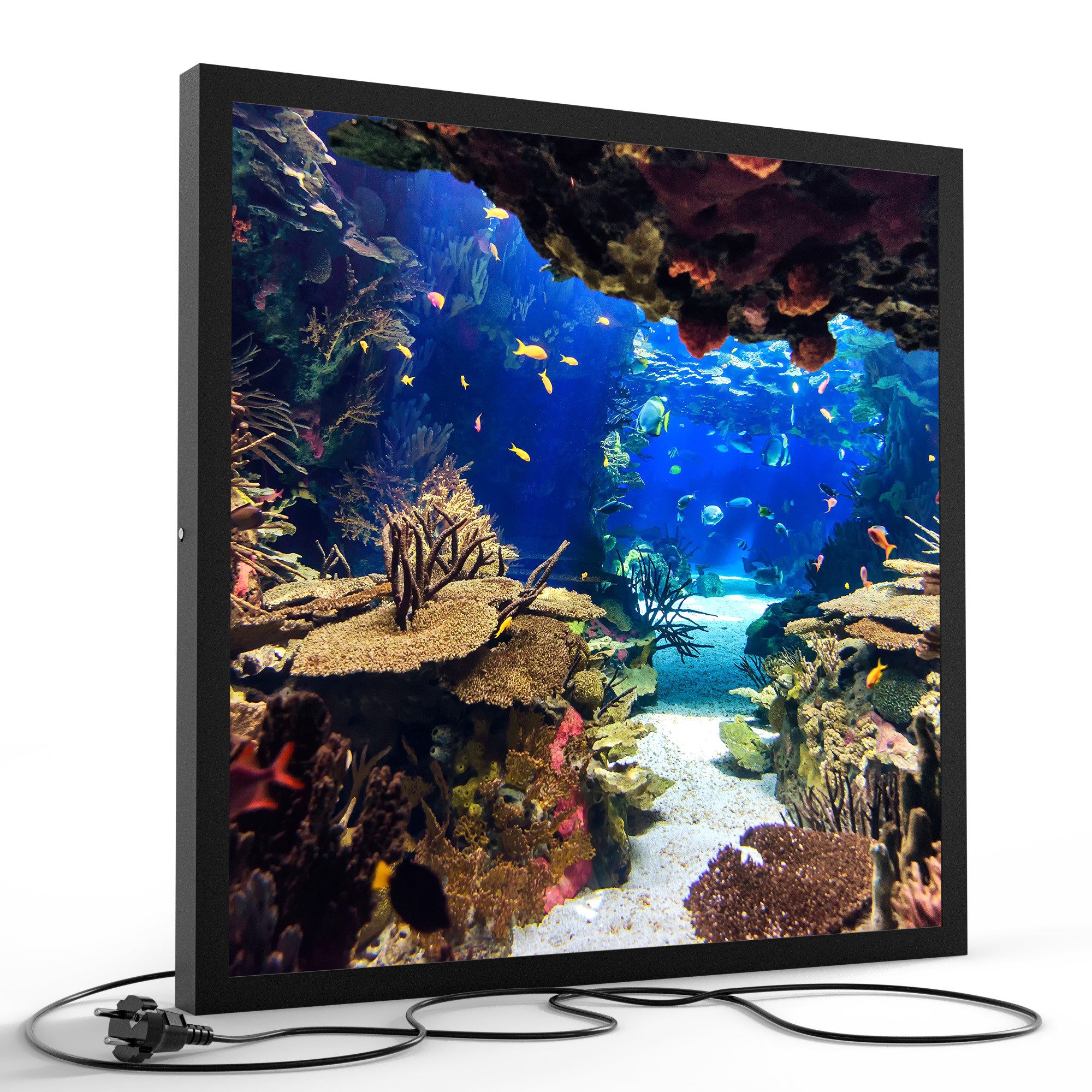 DEQORI LED-Bild 'Exotisches Aquarium', (1 St), LED Lampe Leuchte Leuchtbild Bild beleuchtet Deckenleuchte Wandlampe