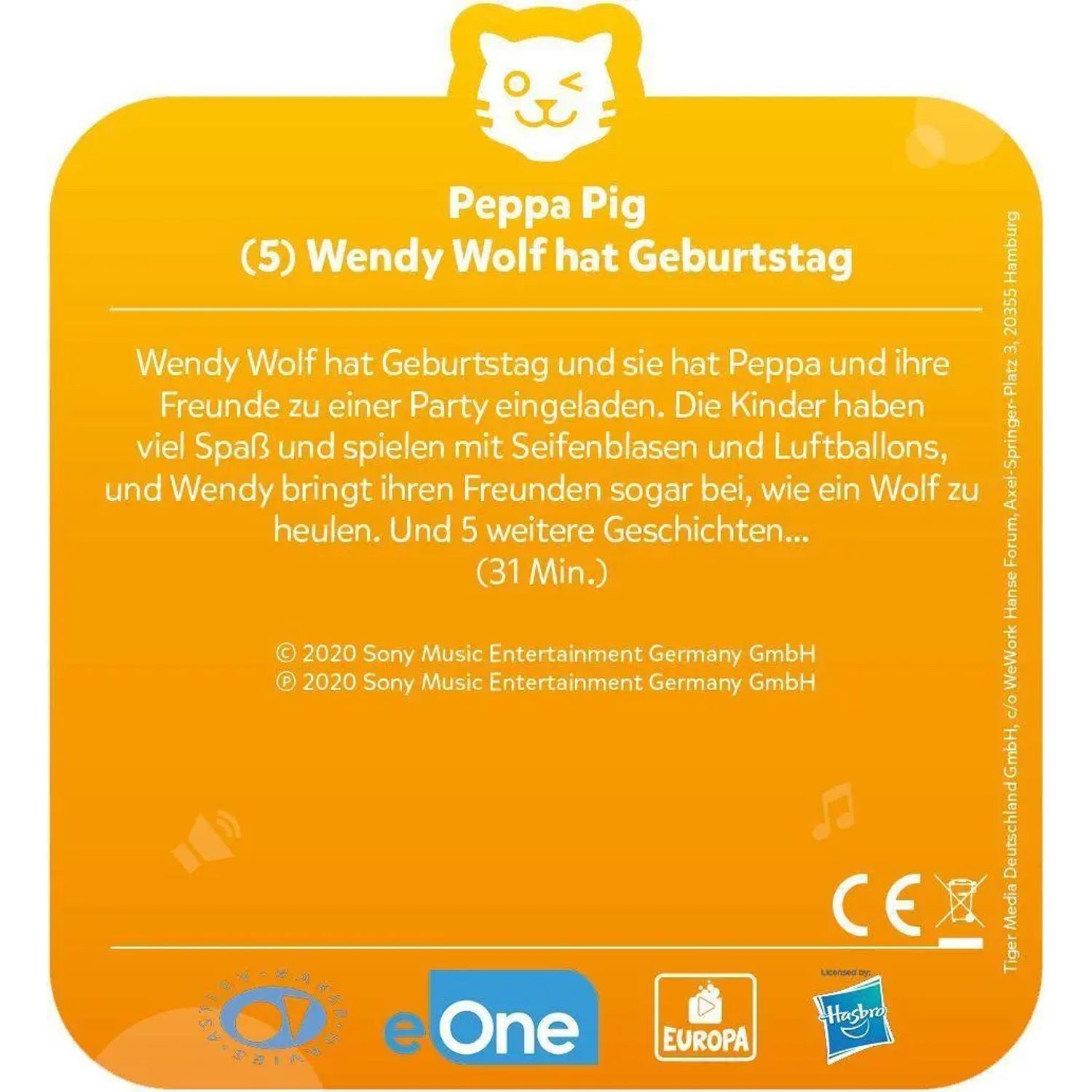 Tiger Media Deutschland GmbH Hörspiel tigercard - Peppa Pig - Folge 5: Wendy Wolf hat Geburtstag
