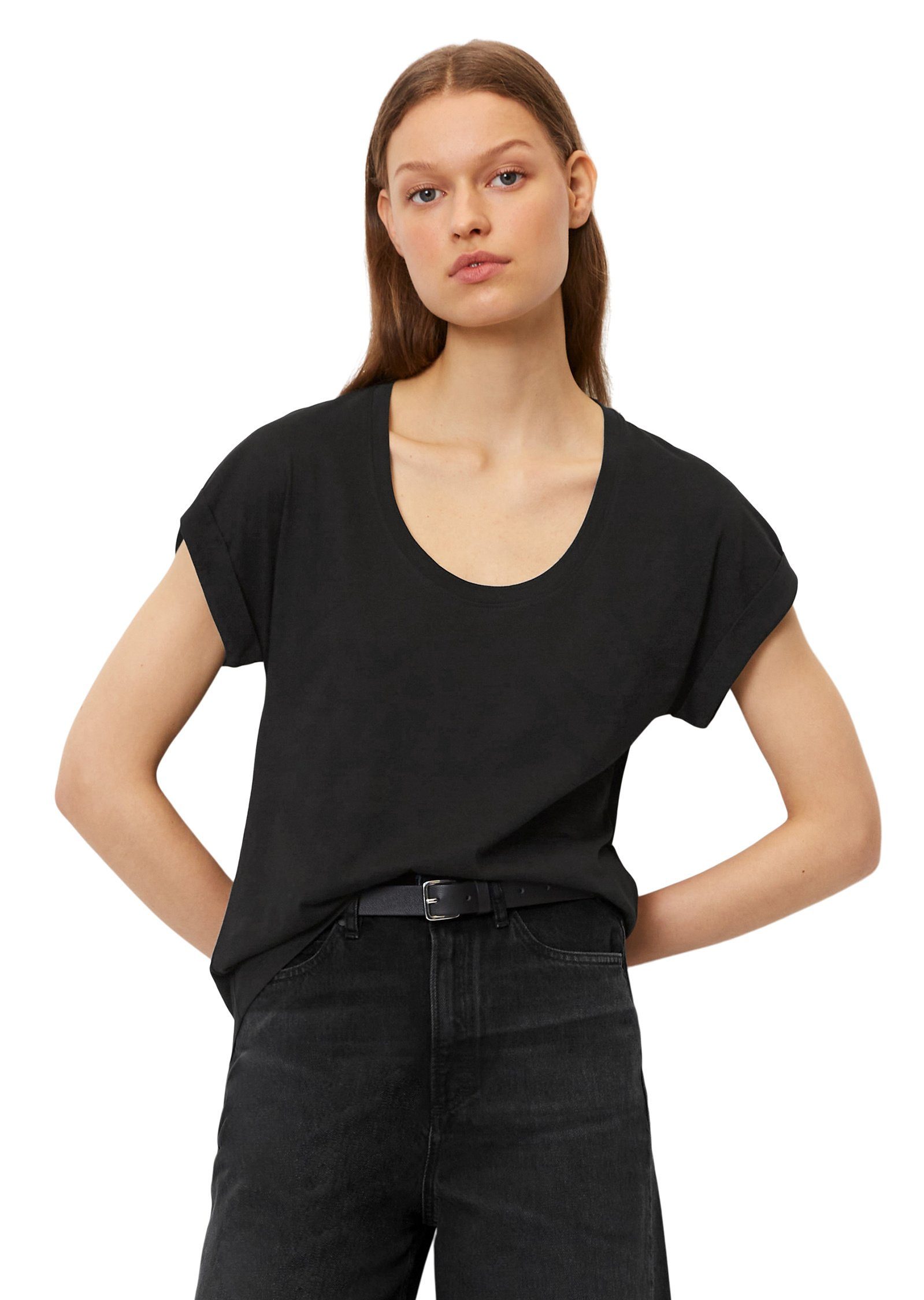 Marc O'Polo T-Shirt Jersey leichtem aus black Single