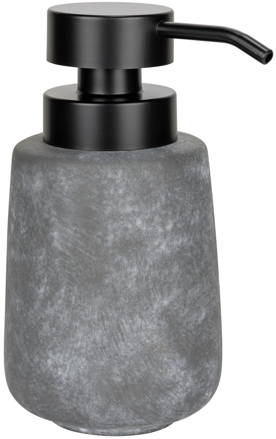 WENKO Seifenspender Sacile, Dosierspender aus hochwertiger Keramik, moderne Beton-Optik, 400 ml