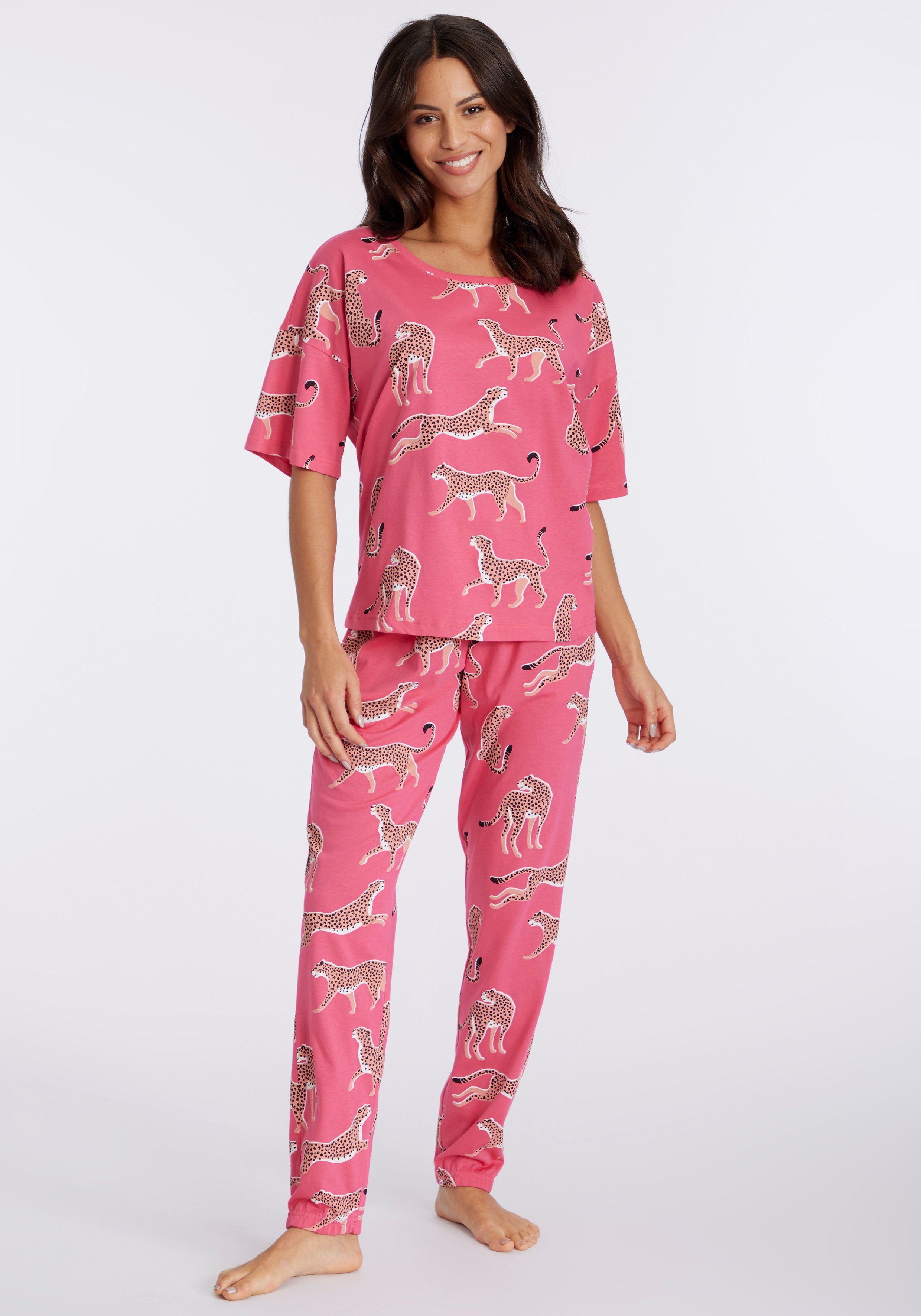 Vivance Dreams Pyjama (2 tlg., 2-teilig) mt Animal Alloverprint günstig online kaufen