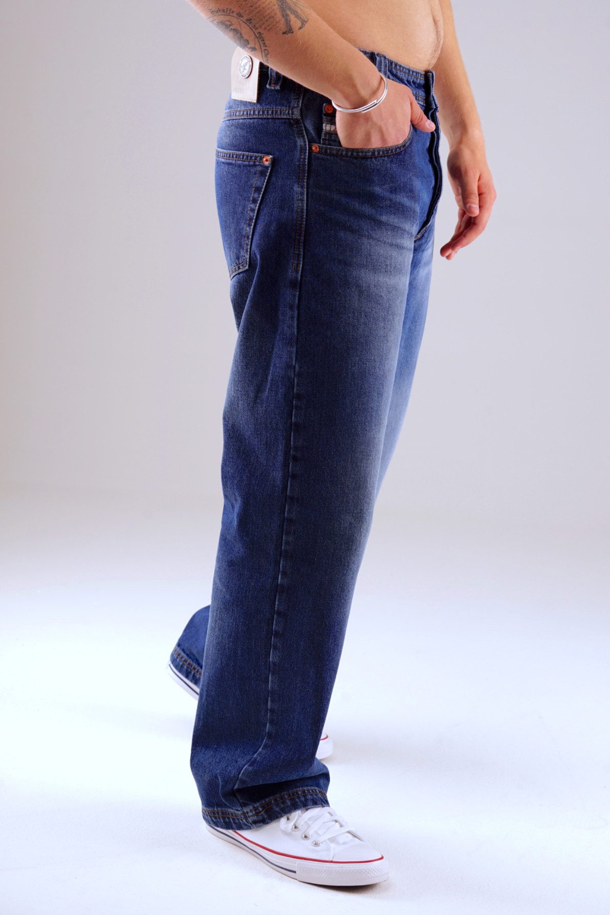 PICALDI Jeans Relax-fit-Jeans Baggy Zicco 474 Tindery - Washed Dark Blue Denim mit Straight Leg (1-tlg) Baggy Jeans