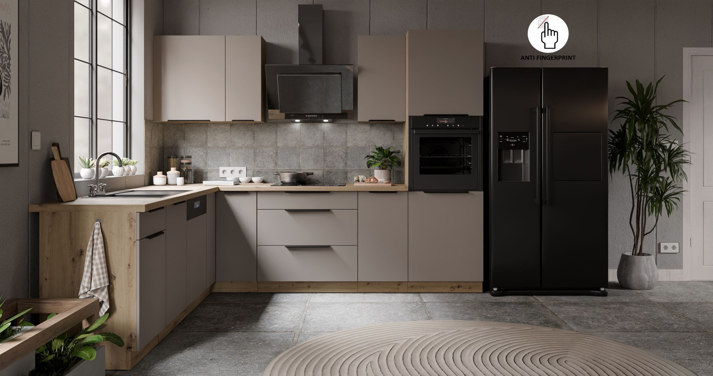 Küchen-Preisbombe Winkelküche ARIA K-AR ECKE 2 Anti Fingerprint Küche Küchenzeile Eckküche