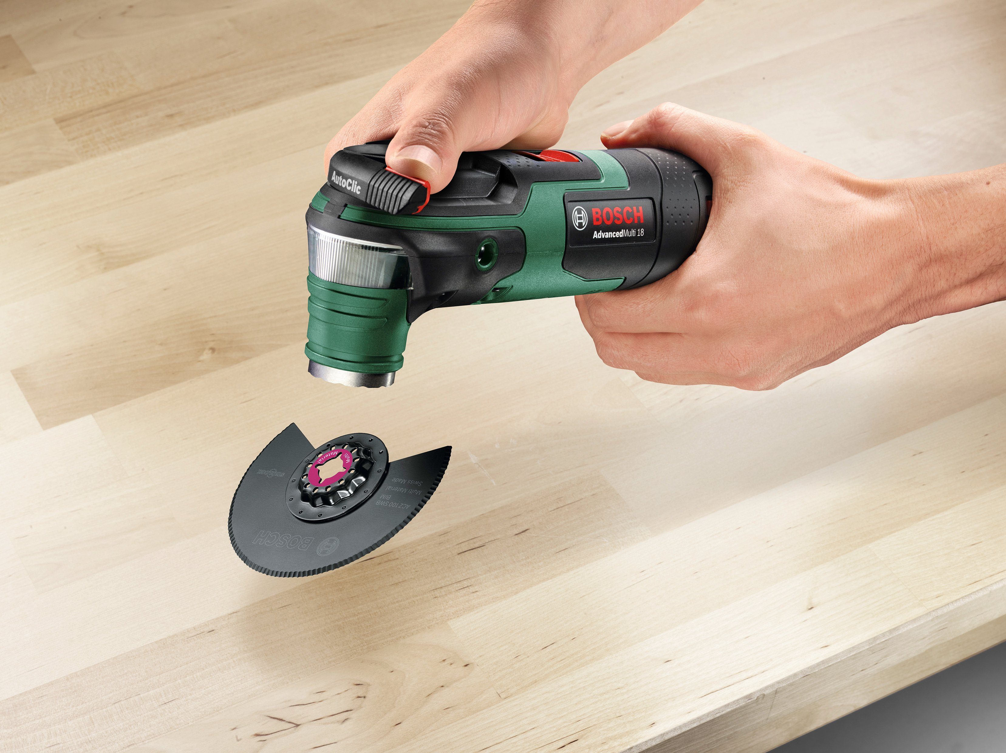 Bosch Home & Garden Akku-Multifunktionswerkzeug AdvancedMulti mit Zubehörset, 18, 18 V, 18V/2,5 Ladegerät Set, Akku Ah und