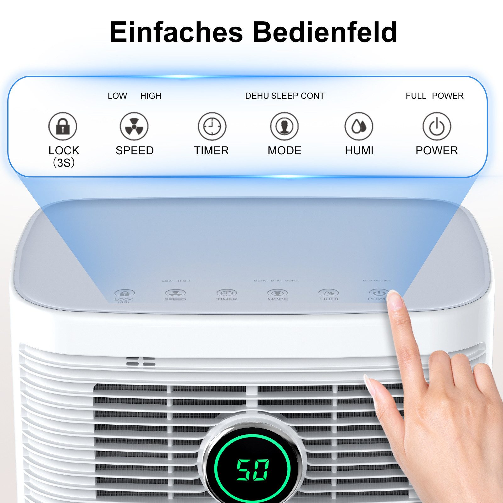 LEENON Luftentfeuchter Luftentfeuchter mit Display,Timer,12L/24H, leise,3 günstig online kaufen