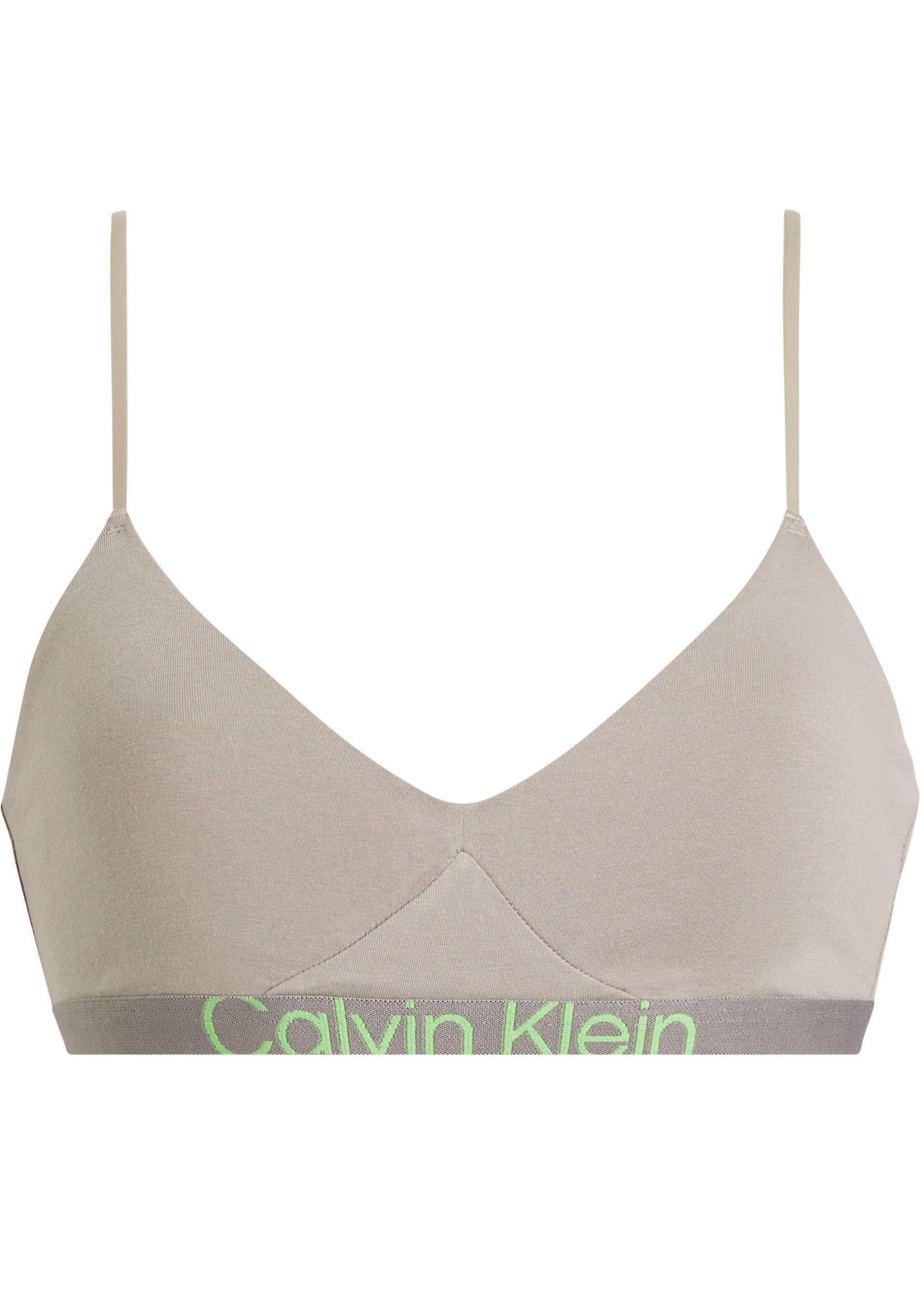 UNLINED Underwear sportlichem Calvin BRALETTE Bralette-BH Klein mit hellgrau Elastikbund