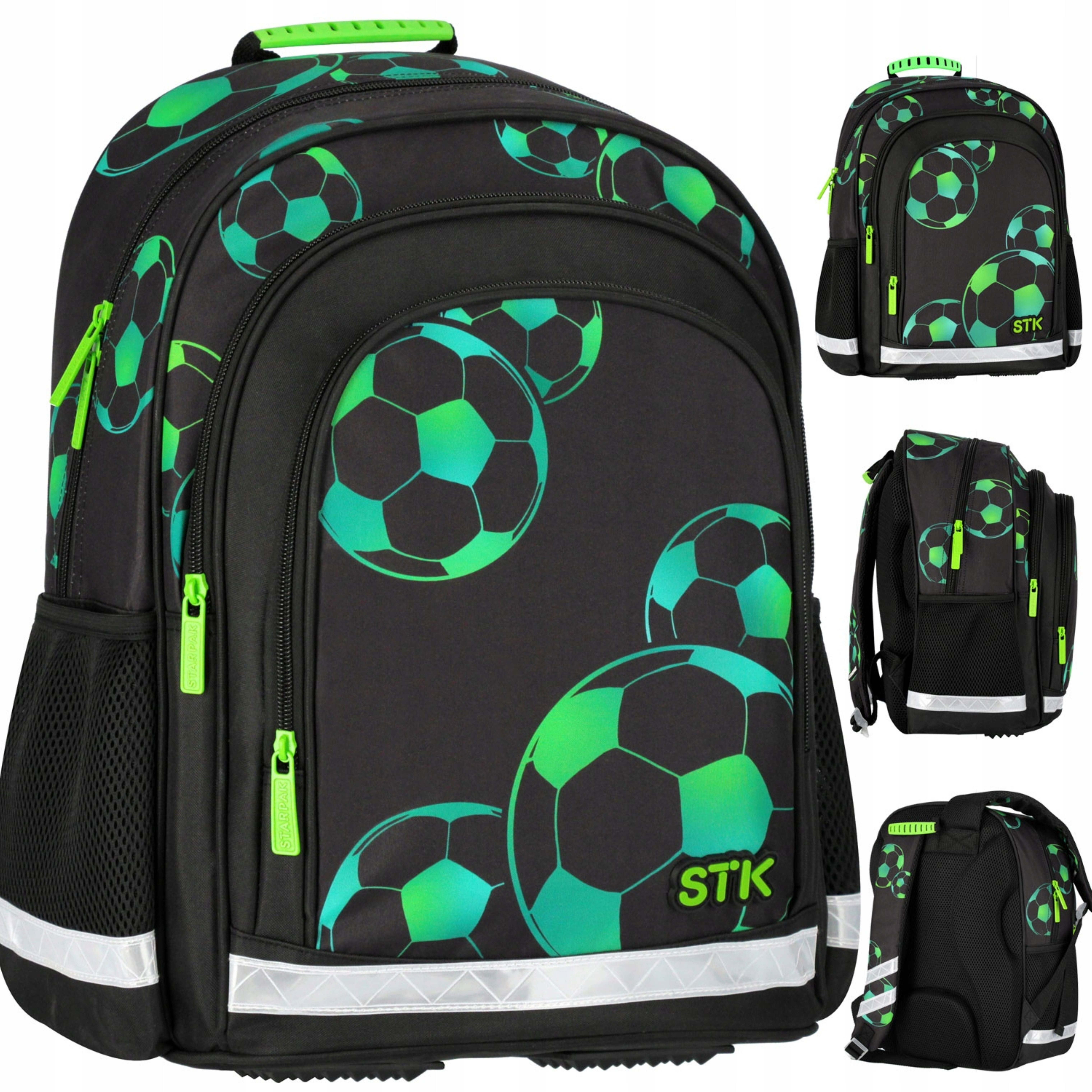 Schulrucksack STARPak Schulrucksack Fußball Jungen 23L Ergonomisch Reflektoren
