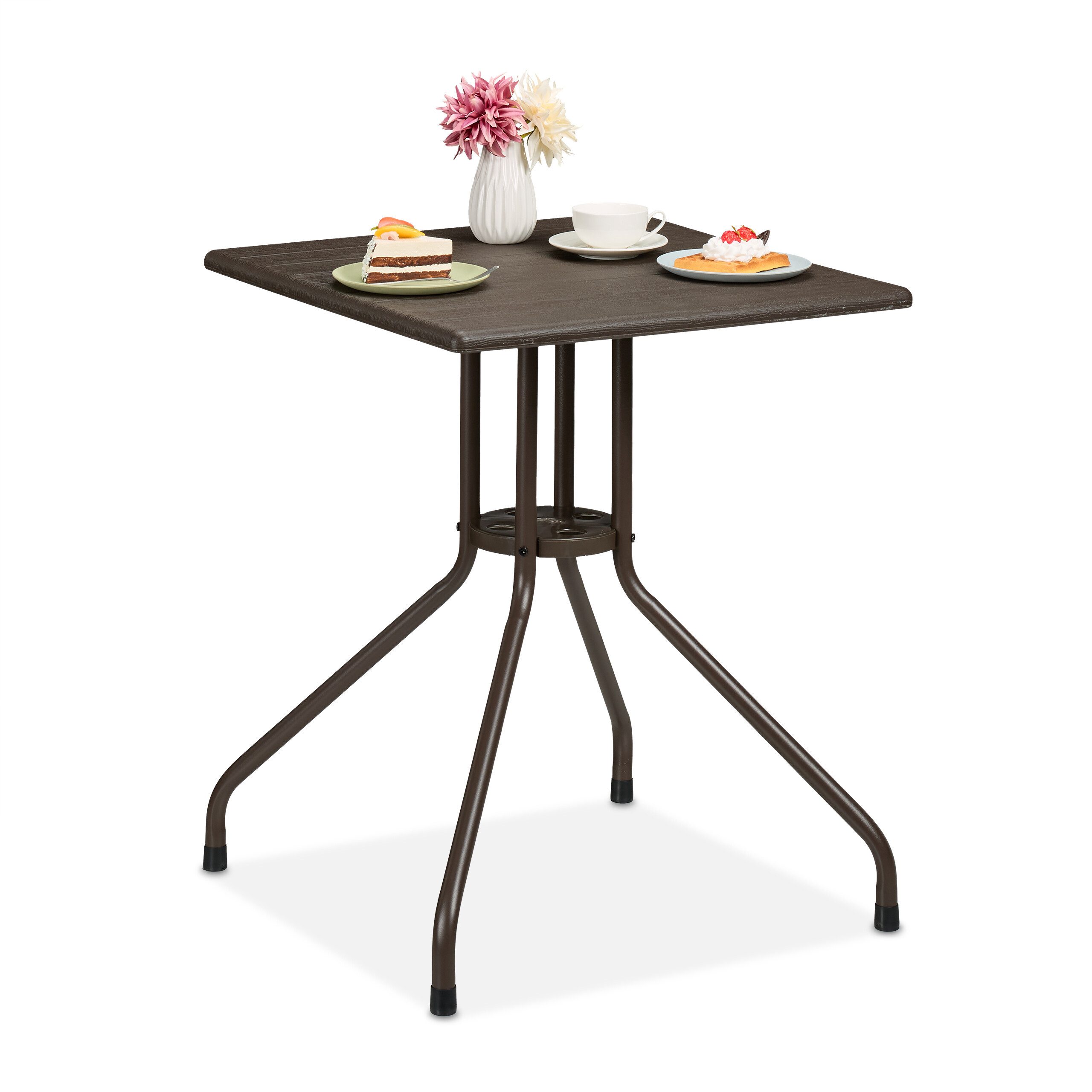 relaxdays Gartentisch in brauner Holz Optik günstig online kaufen