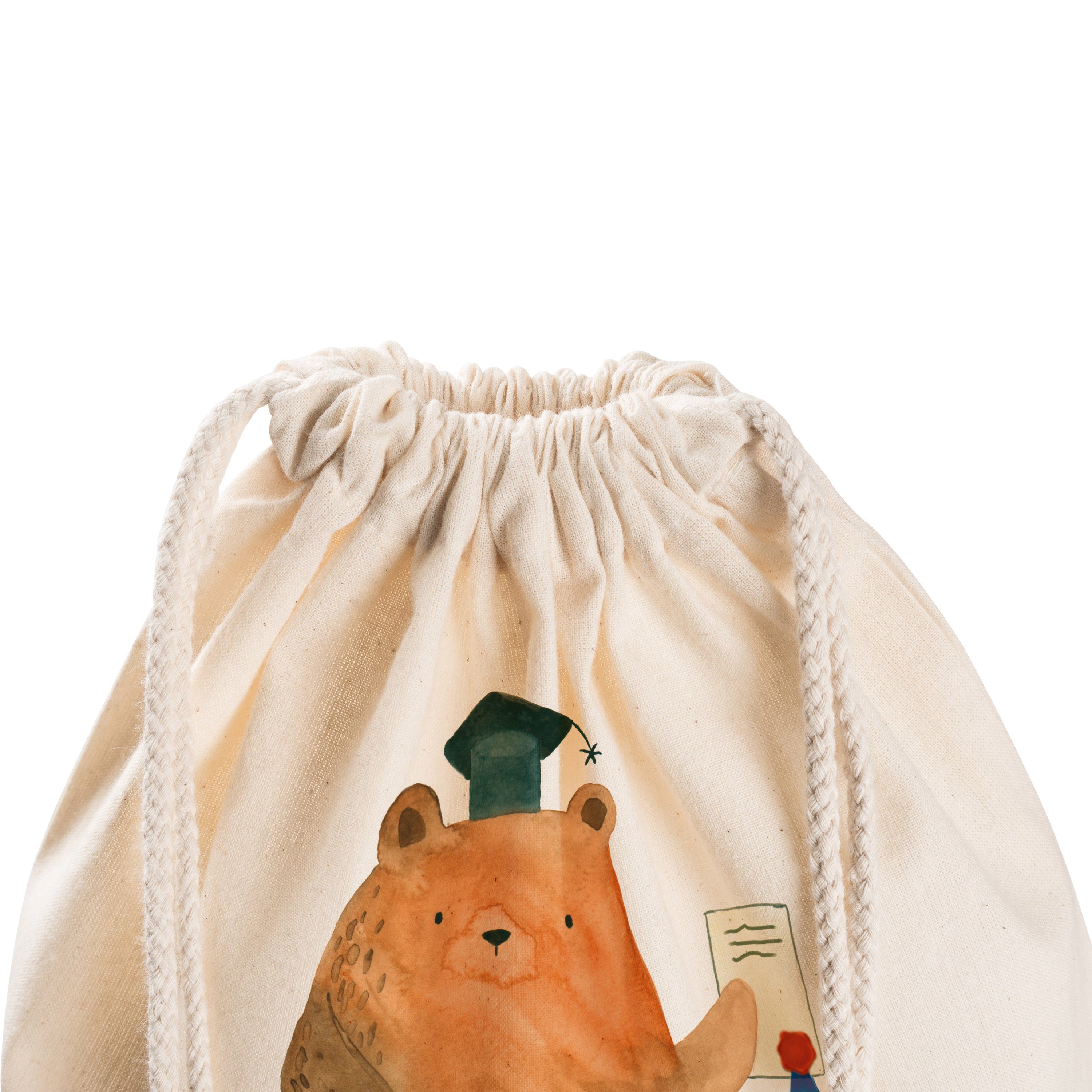 Tasche, Teddybär, Mr. Panda Transparent - (1-tlg) Mrs. Sporttasche & Turnb Beutel, Geschenk, - Prüfungsbär