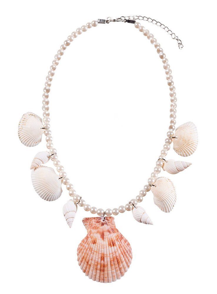 Boland Kostüm Muschelkette Meerjungfrau Kostüm Zubehör Fasching, Halskette mit echten Muscheln
