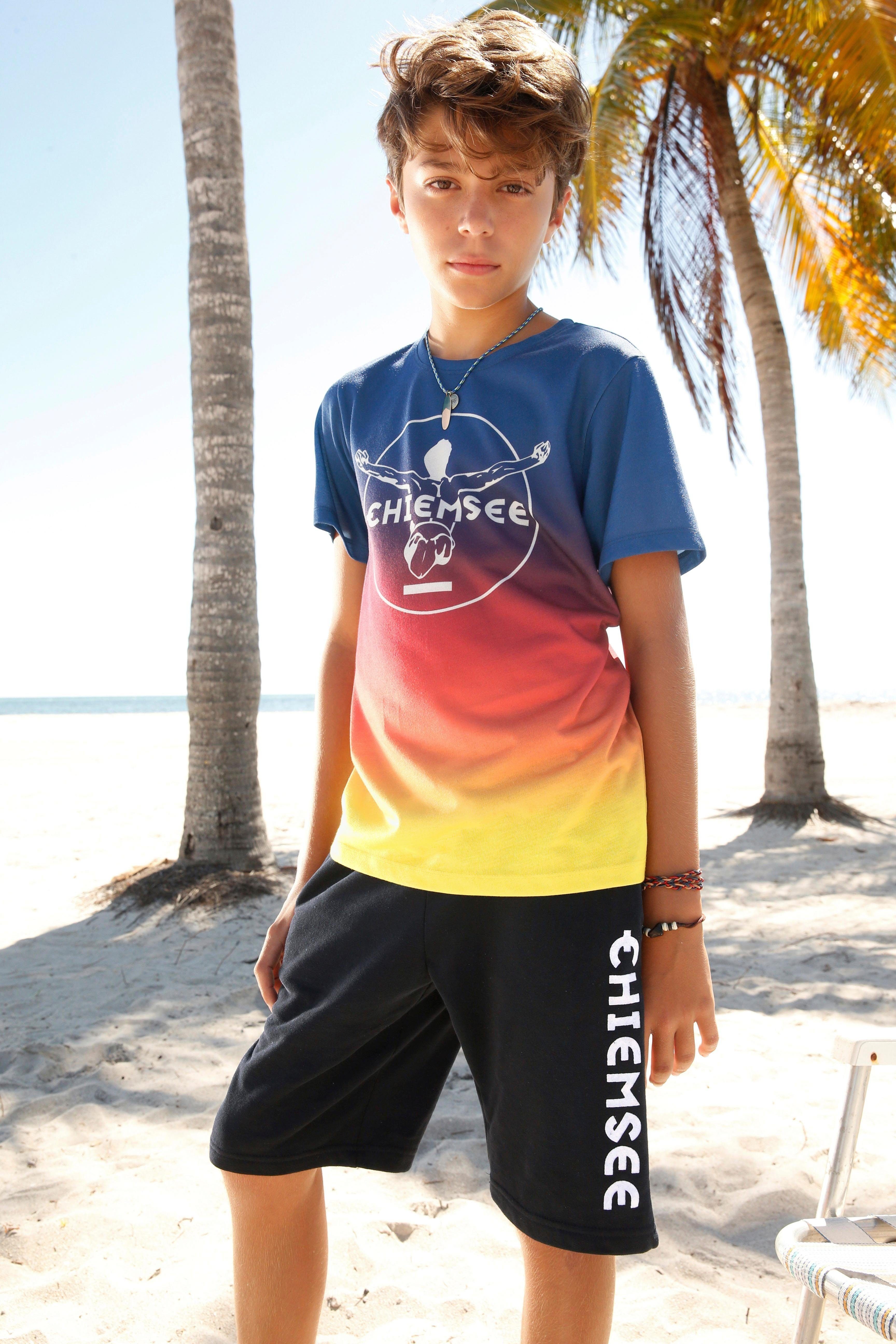 Chiemsee mit Druck T-Shirt vorn im Farbverlauf