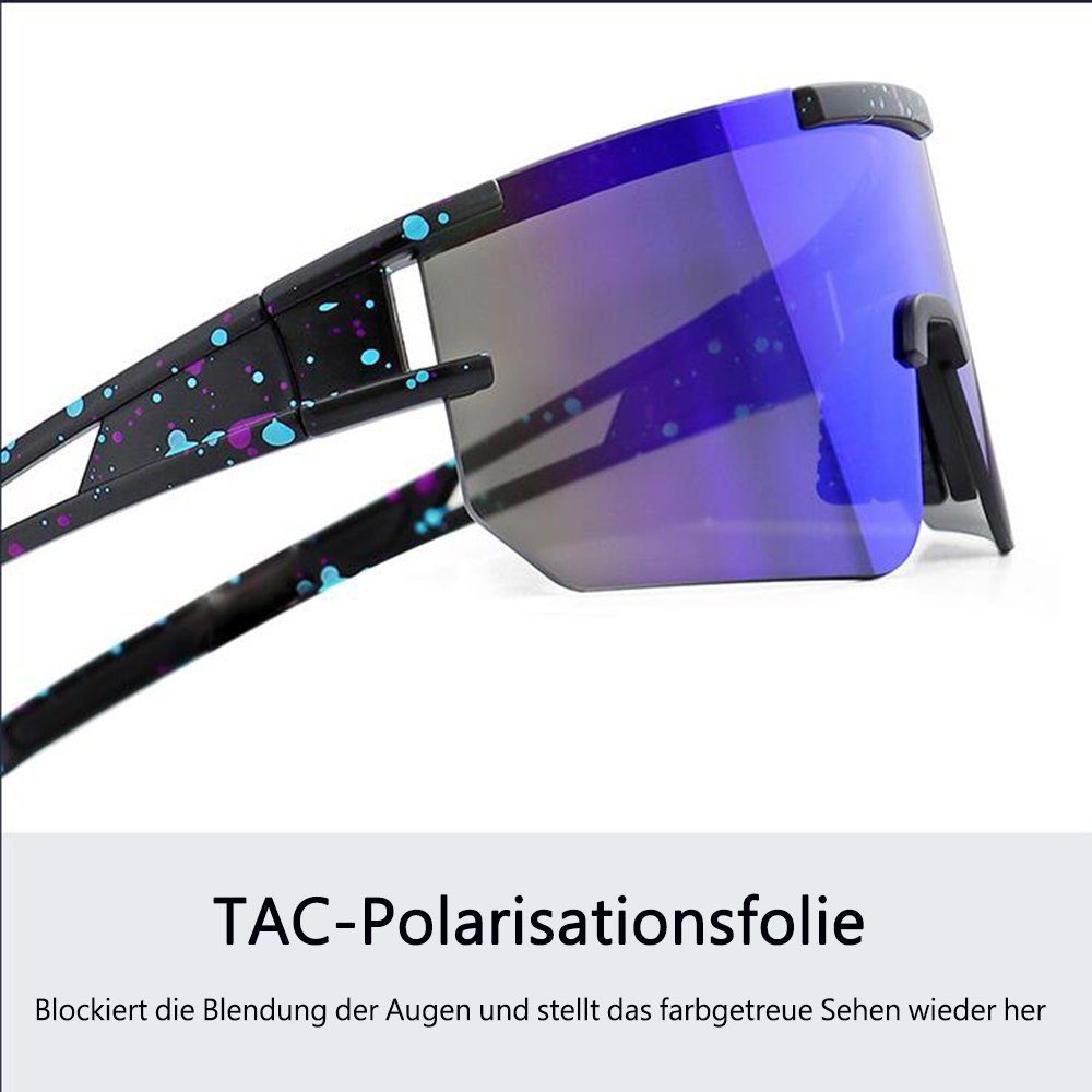 Fahrradbrille Herren Damen Polarisierte Sonnenbrille, UV 400 Schutz Sonnenbrille GelldG