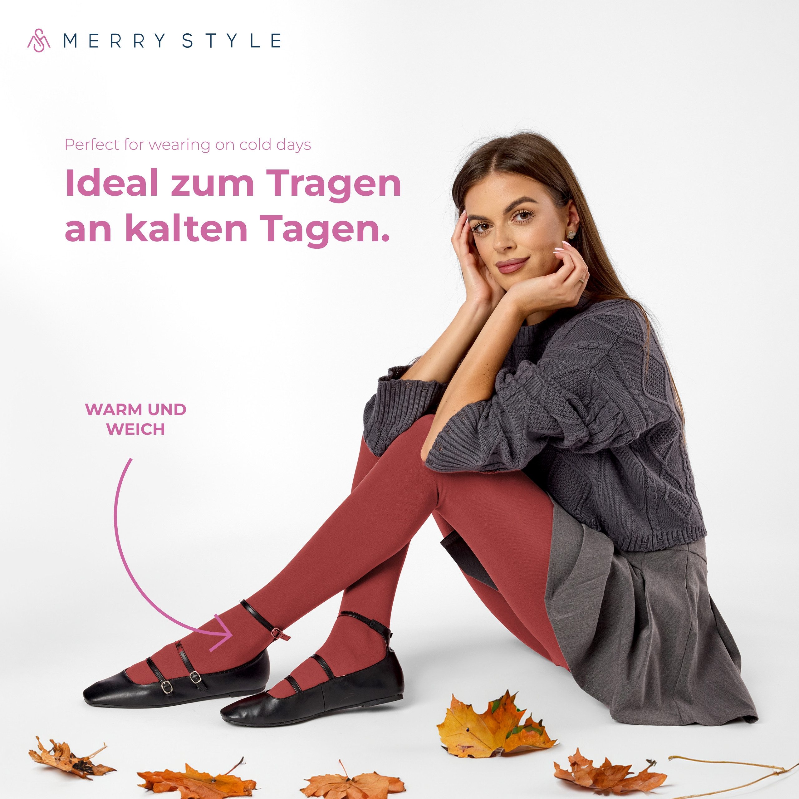 Merry Style Strumpfhose Thermo Strumpfhose Damen Winter Wärme Tights Gefütterte MS-ATX-442 (1 St) – Bild 5 von 5