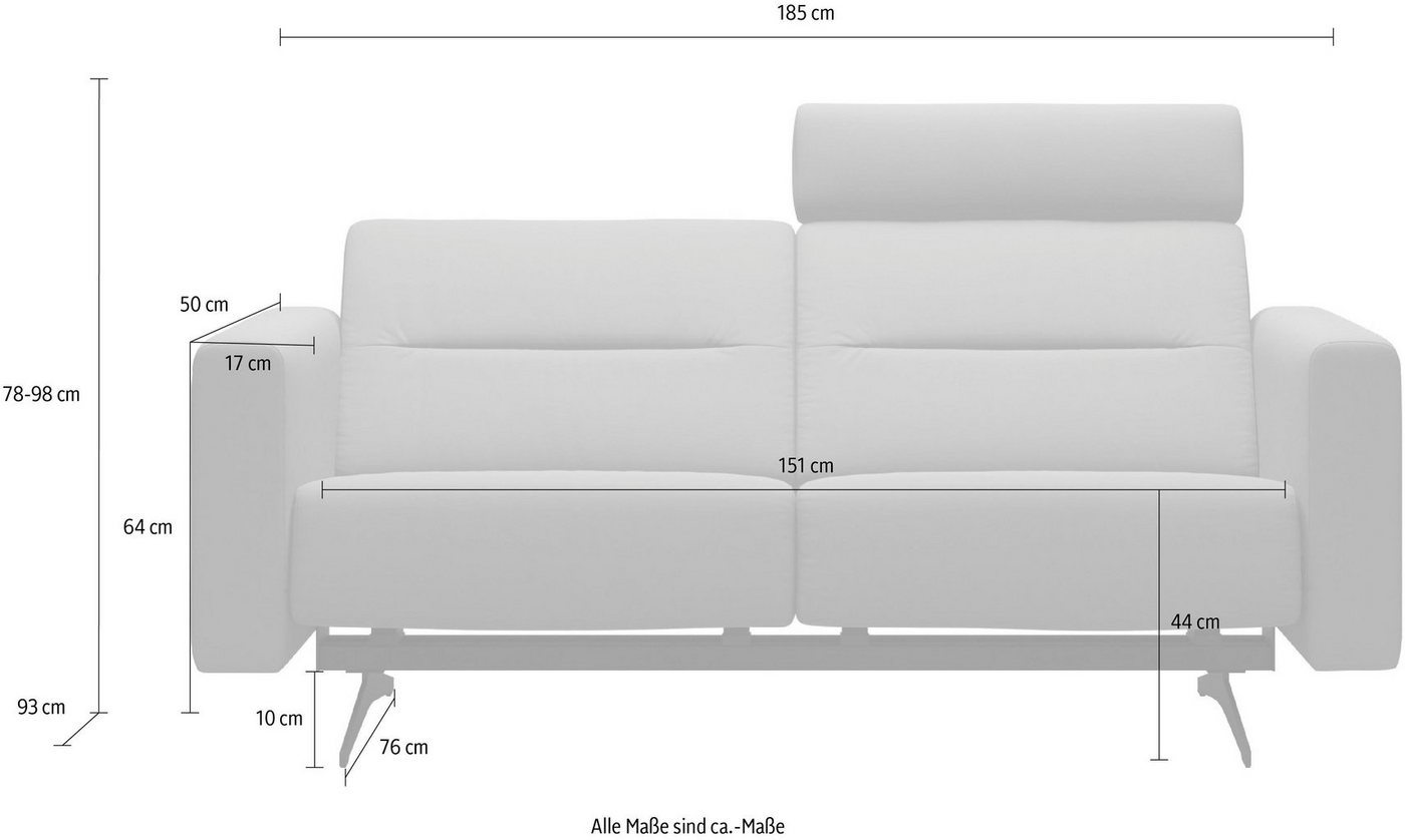 Stressless® 2-Sitzer »Stella«, mit Zwischennaht im Rücken, Armlehnen S2, Fuß Chrom, Breite 185 cm-HomeTrends