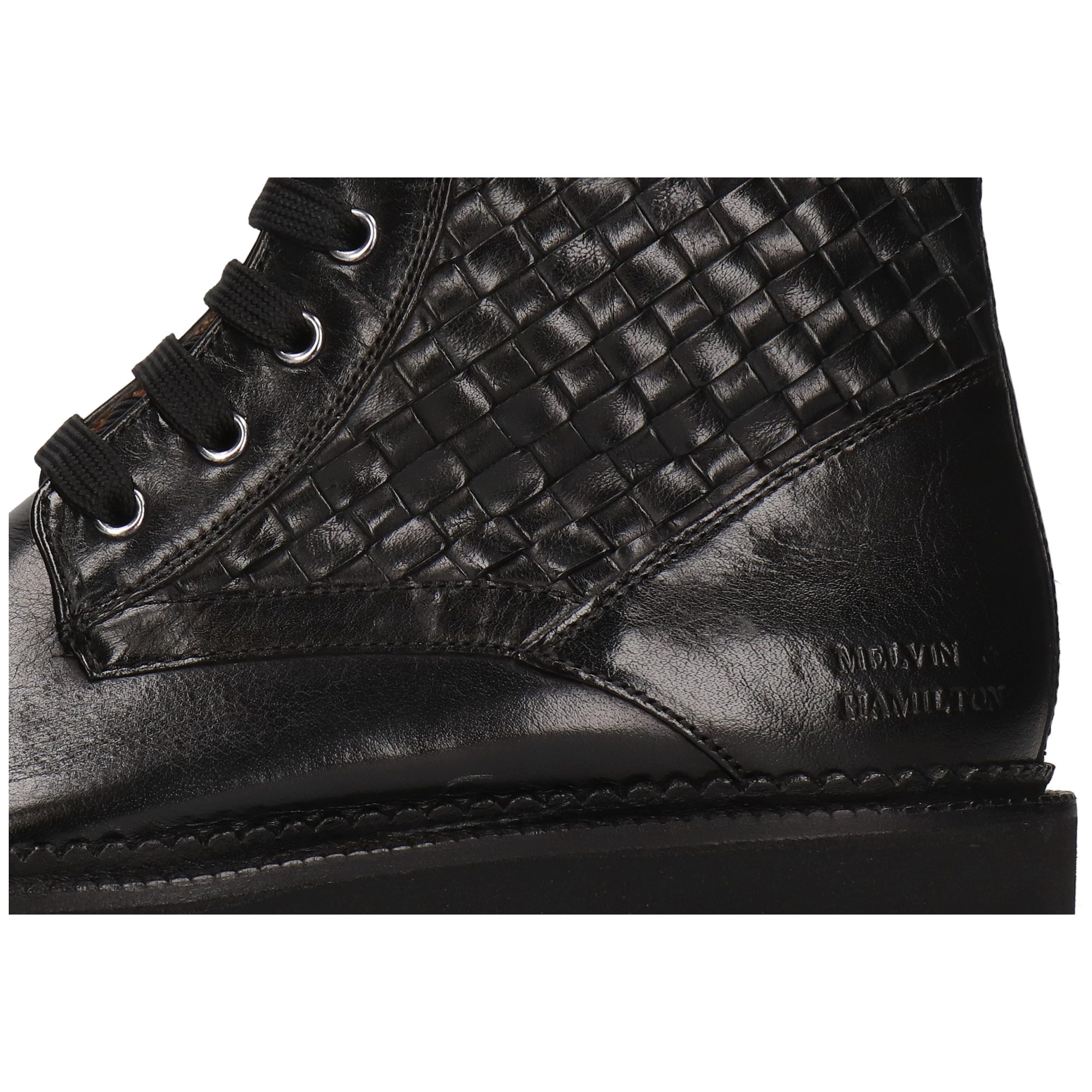 Melvin & Hamilton Maria 18 Leder-Schnürstiefeletten für Damen Stiefelette Plateausohlen, Echtes Leder, Vegetabile Gerbung, Von Hand geflochten