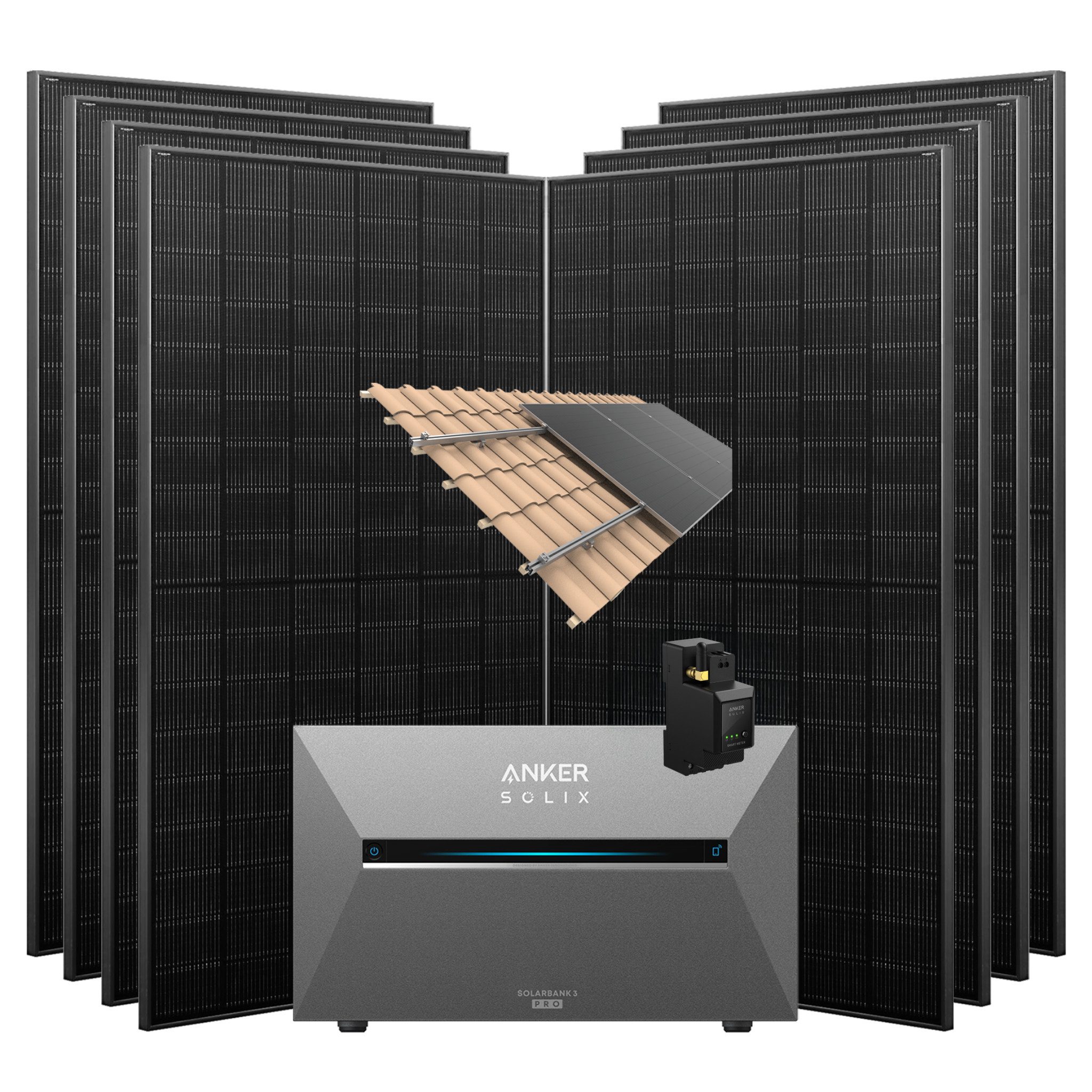 Balkonkraftwerk Solix 3640W Photovoltaikanlage Komplettset mit Solarbank E2700 3 Pro