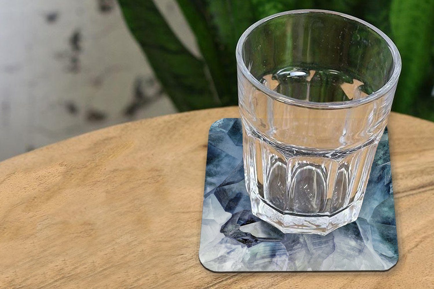 Glasuntersetzer, blauen Tasse Kristalls für Das Zubehör MuchoWow Korkuntersetzer, Glasuntersetzer der Innere Tischuntersetzer, 6-tlg., Untersetzer, aus eines Natur, Gläser,