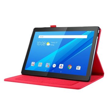 König Design Tablet-Hülle Lenovo Tab P10, Tablet-Hülle für Lenovo Tab P10 - Schutztasche Wallet Cover 360 Case Etuis - Rot