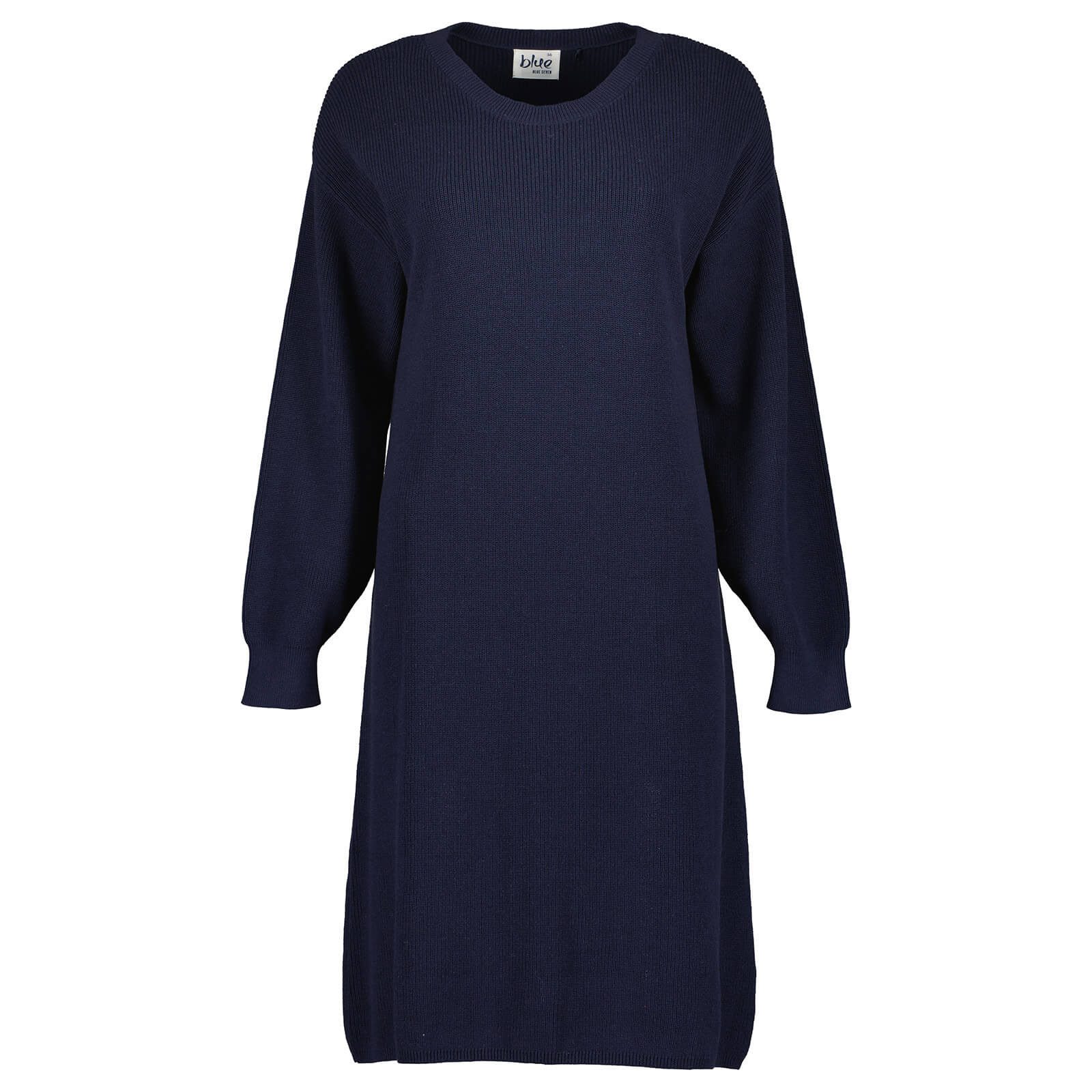 Blue Seven Shirtkleid Damen Strickkleid mit Rundhals - Kleid mit überschnittenen Schultern