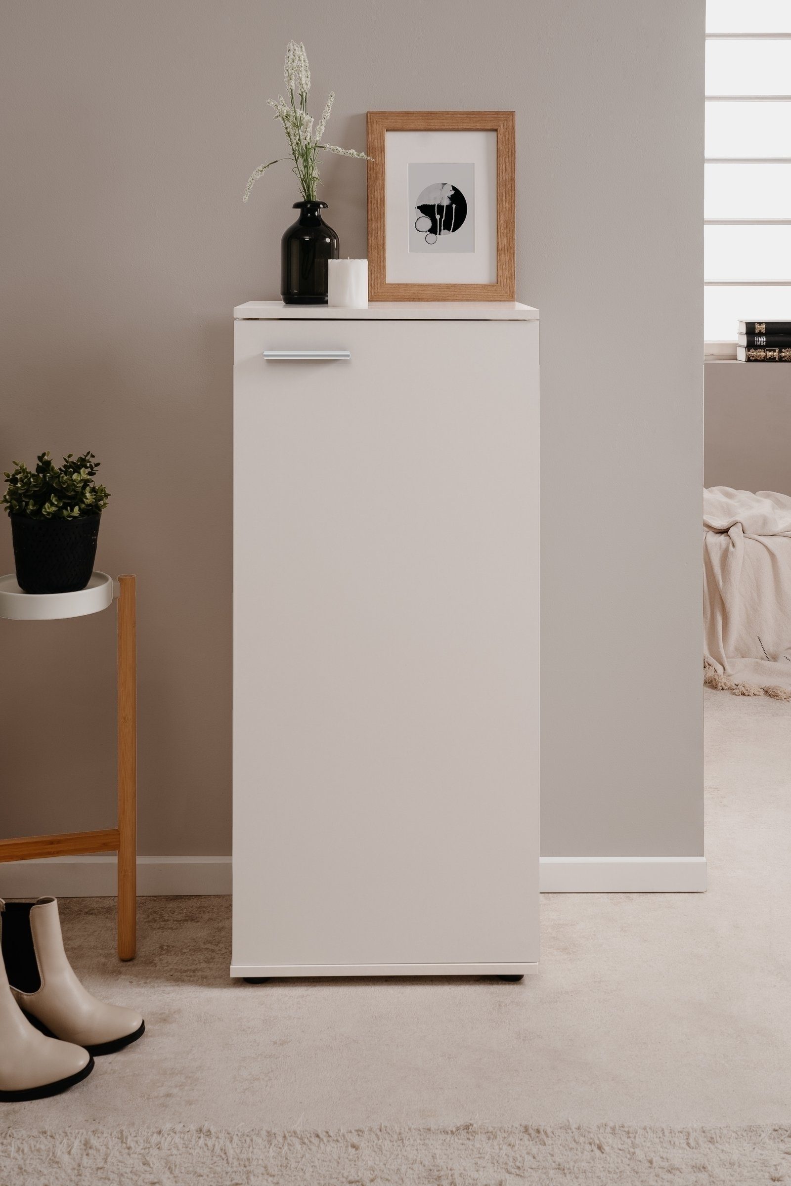 Finori Schuhschrank in weiß - 50x105x34cm (BxHxT)