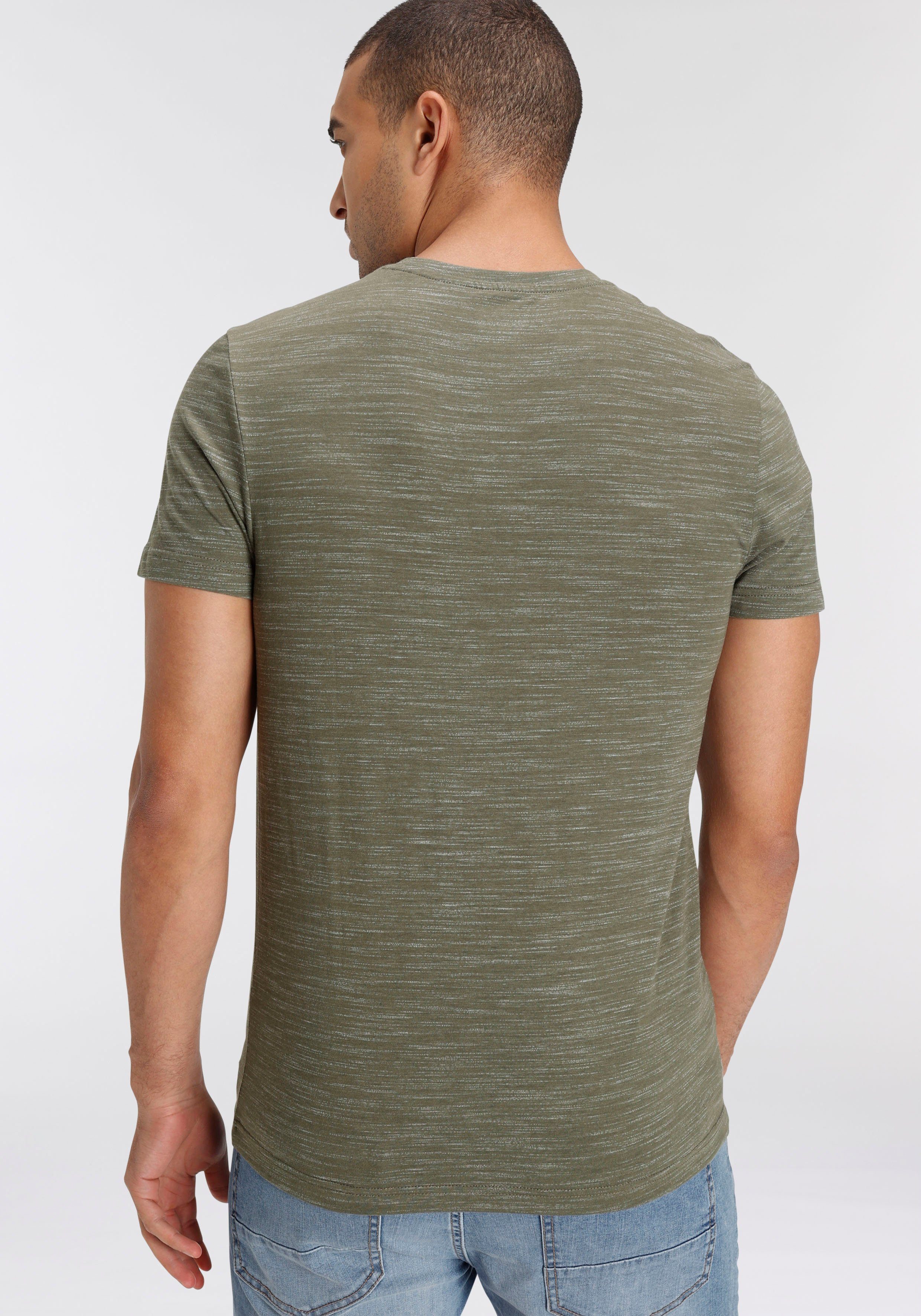 AJC T-Shirt Kurzarm, Regular Fit, meliert, Rundhalsausschnitt