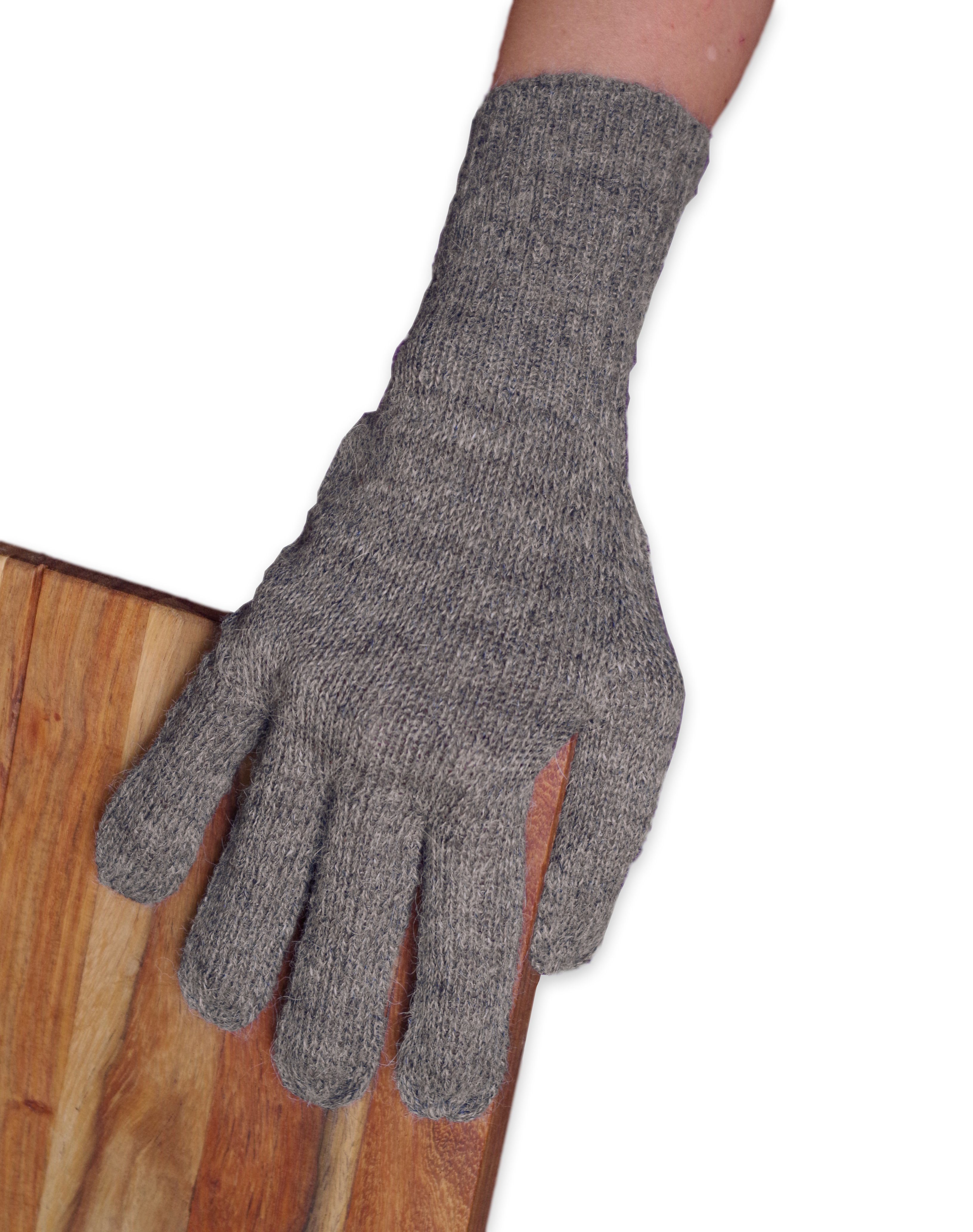 Posh Gear Strickhandschuhe Guantino grau Alpakawolle aus 100% Alpaka Fingerhandschuhe dunkel