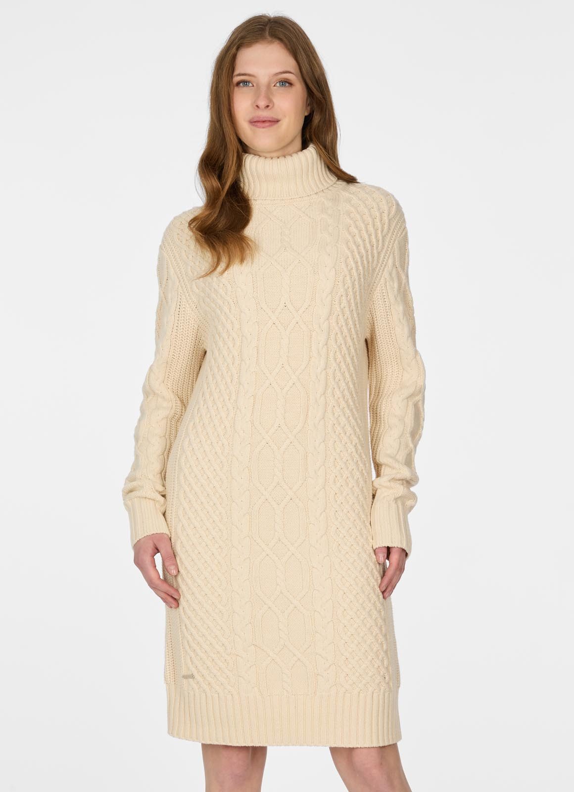 Ragwear Strickkleid ODREI mit Rollkragen und tollem Zopfstrickmuster