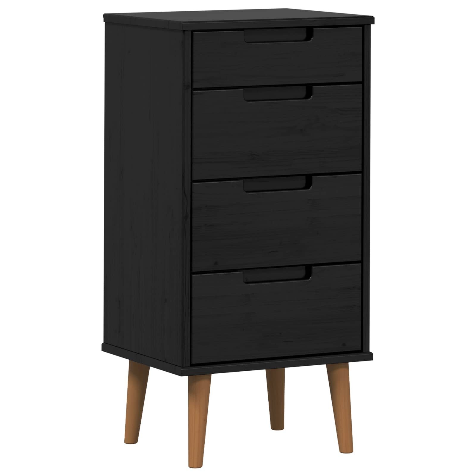 vidaXL Kommode Kommode MOLDE Schwarz 40 x 35 x 82 cm Massives Kiefernholz (1 St)
