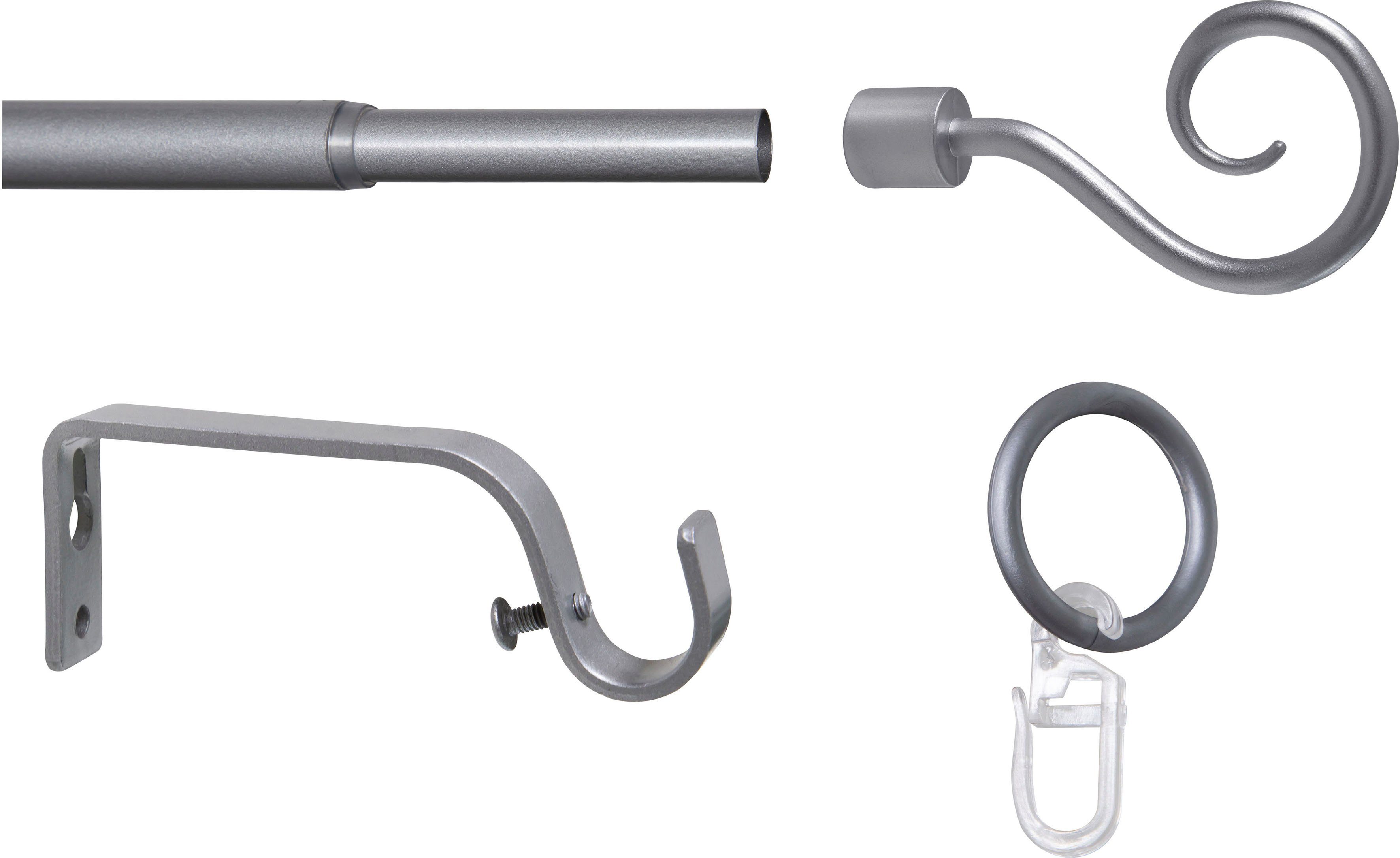 mydeco Gardinenstange Hook, 1-läufig, ausziehbar, mit Bohren, verschraubt, Aluminium