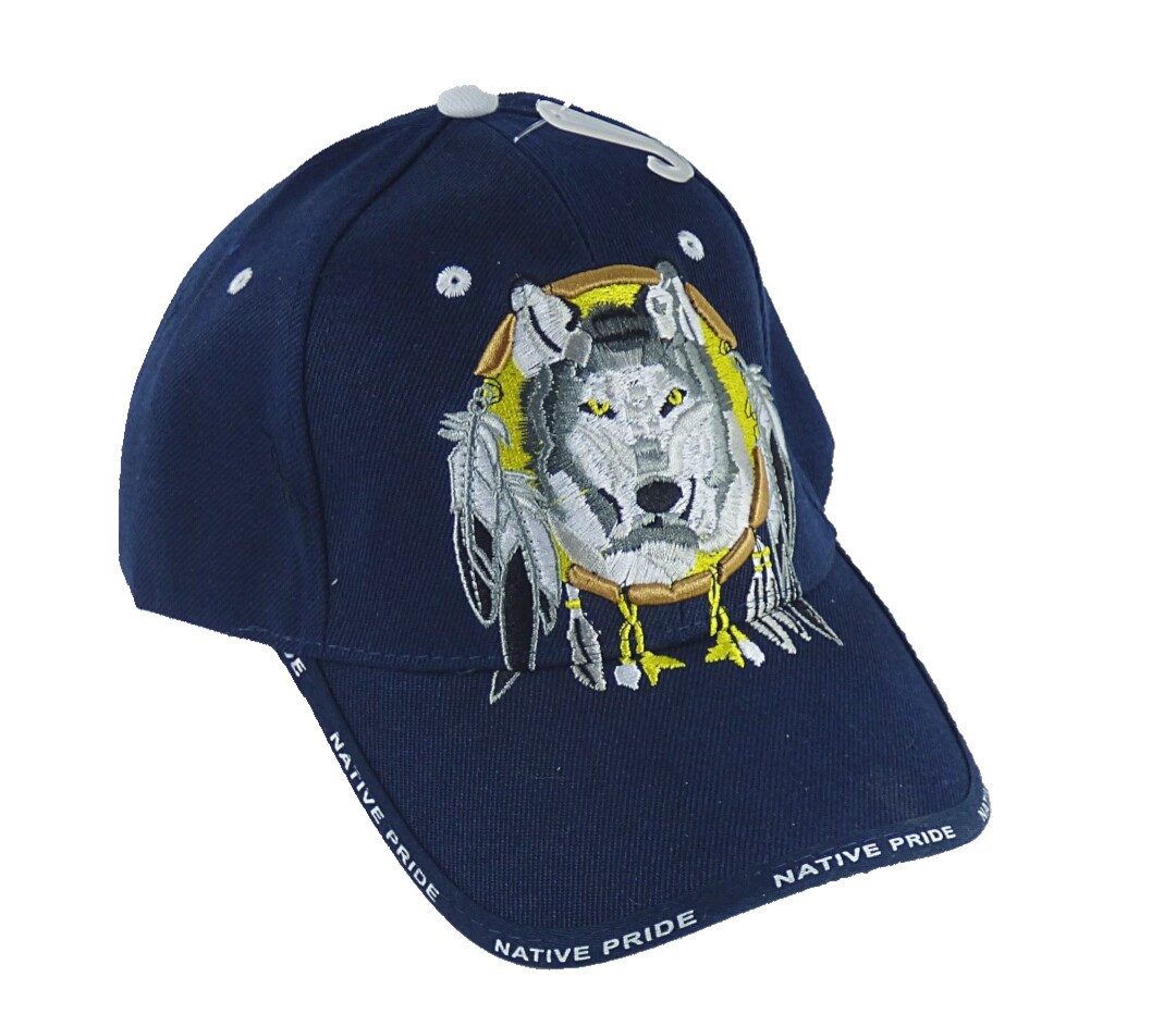 Westernlifestyle Baseball Cap Blaues Basecap Cap, Mütze mit Schild bestickt Native Pride Wolf