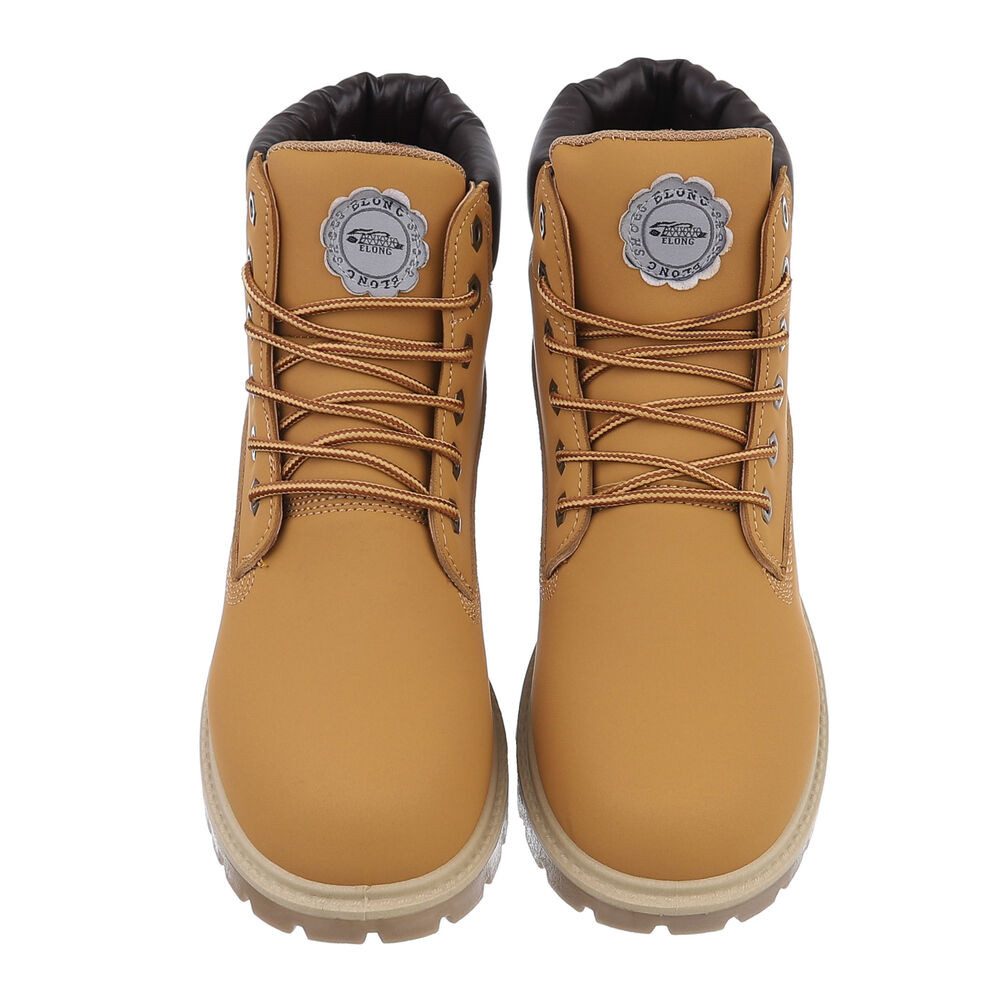 Coolwalk Herren Schnürschuhe Freizeit Stiefelette (87284753) Blockabsatz Boots in Camel