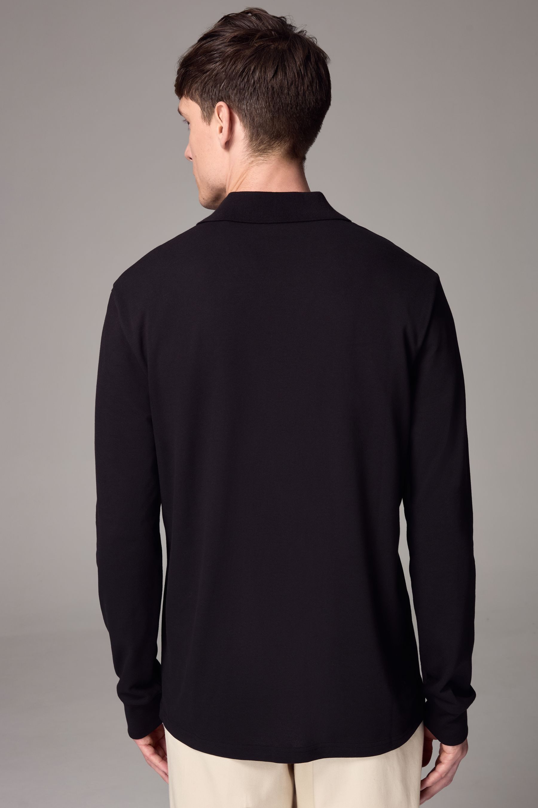 Next Langarm-Poloshirt Langärmeliges Poloshirt mit kubanischem günstig online kaufen