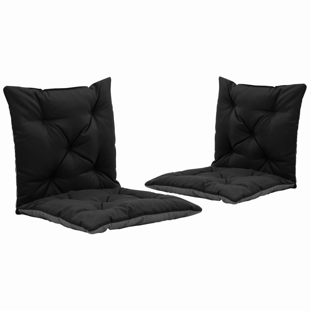 vidaXL Sitzauflage Schaukelstuhl Auflagen 2 Stk. Schwarz und Grau 50 cm  Stoff, (2 St)
