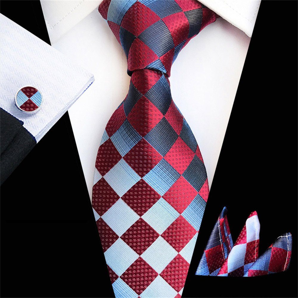 Dekorative 3 (3-St) krawatten Set Krawatte Klassisch Herren für Stück Elegante Herren für Krawatte Krawatten-Set,Klassisch Hochzeitsfest