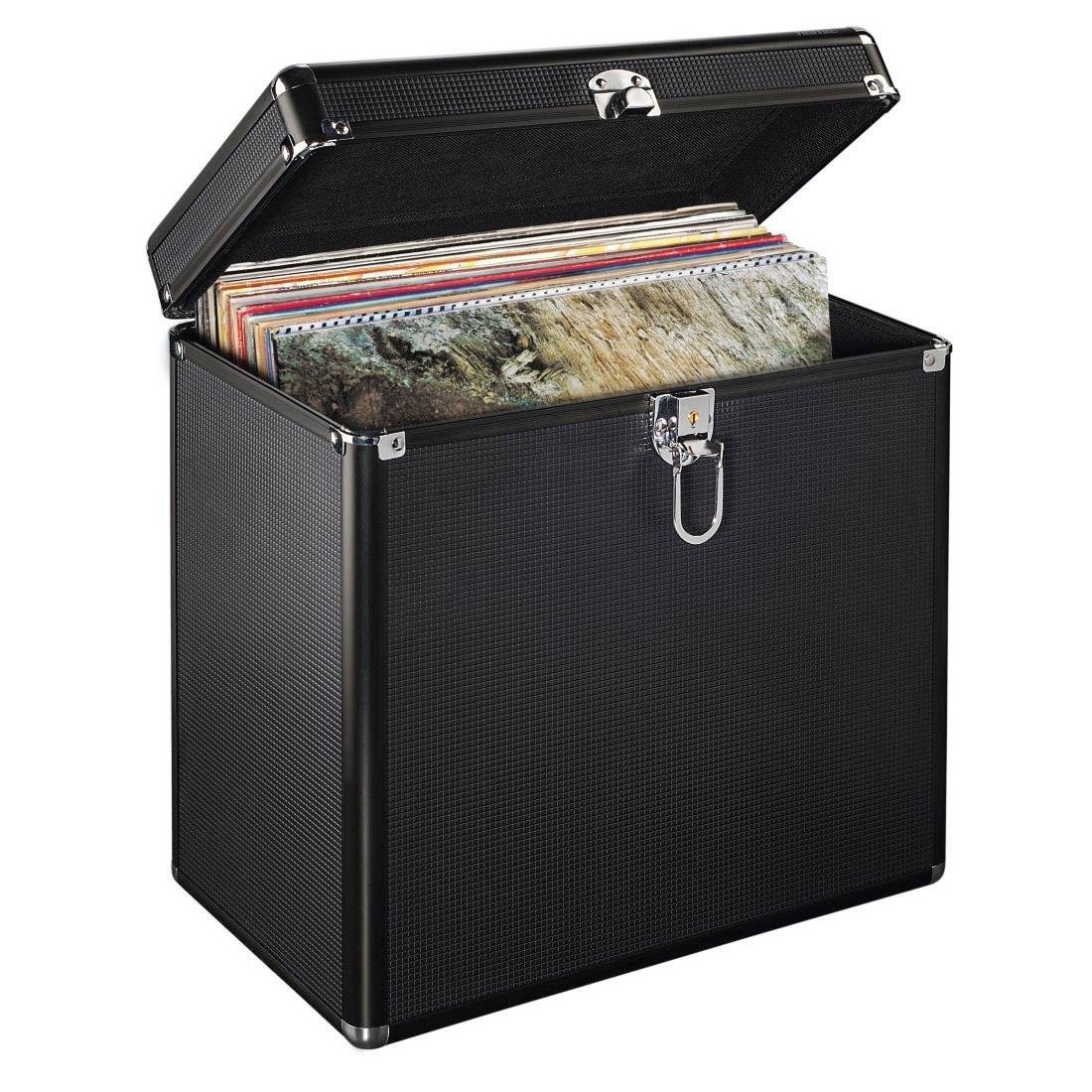 Hama LP-Schutzhülle LP Koffer 50, Koffer für bis zu 50 Schallplatten, schwarz