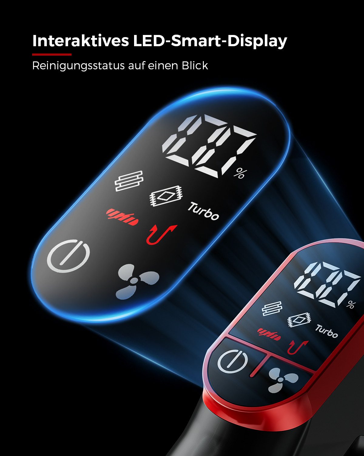 VACTechPro Akku-Hand-und Stielstaubsauger F02 Ultra Akkustaubsauger, 78000Pa/650W/70Min, 8-Schicht-Filterung, 650 W, 78000Pa/650W/70Min, 8-Schicht-Filterung, Anti-Tangle Bodenbürste
