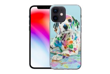 MuchoWow Handyhülle Hund - Farbe - Blau, Handyhülle Apple iPhone 12 Mini, Smartphone-Bumper, Print, Handy