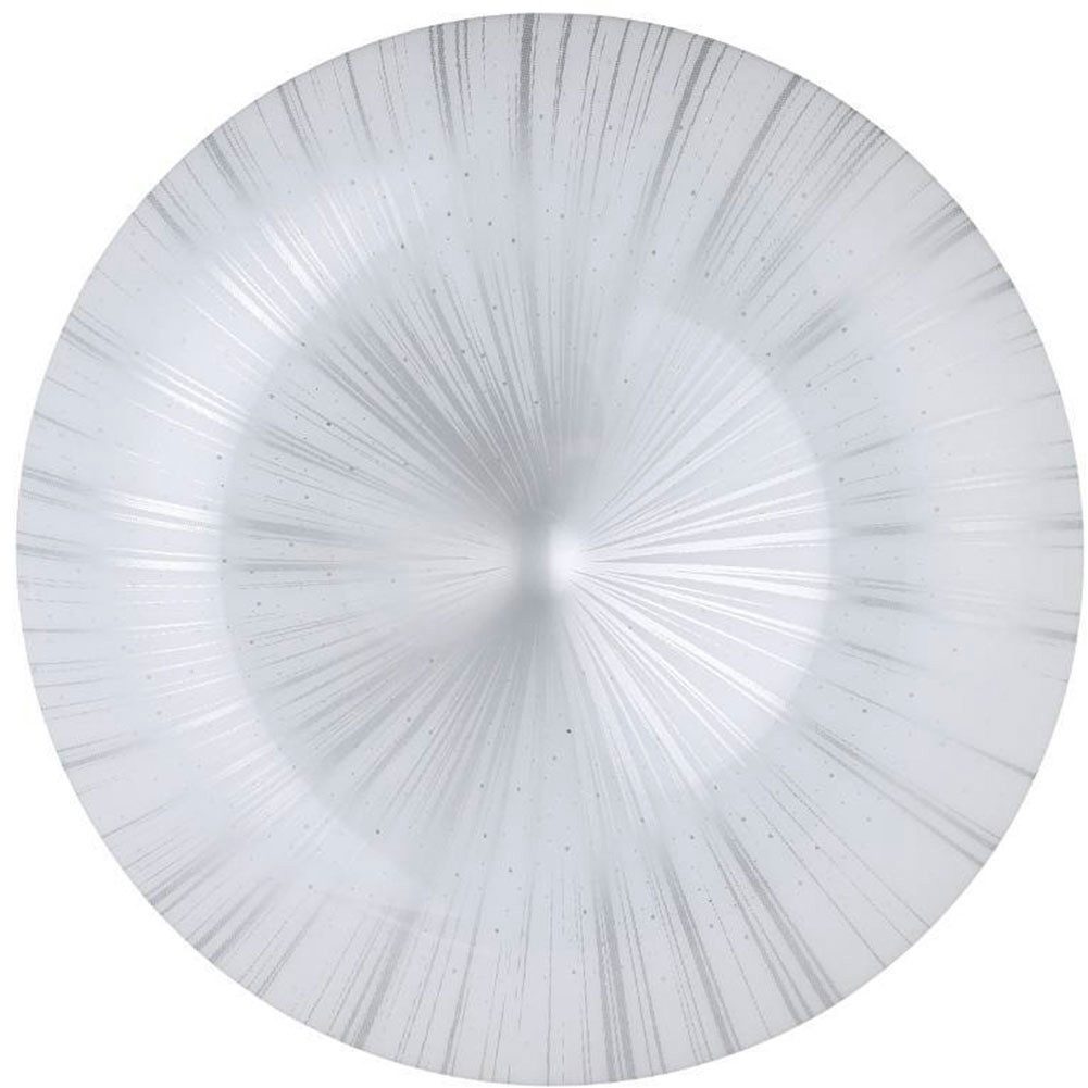 EGLO Deckenleuchte NIEVES Deckenlampe, Kristalleffekt, weiß, silber, Kunststoff, Metall, LED fest integriert, Warmweiß, Wohnzimmerlampe, Schlafzimmer, Küche, Flur, zeitloses Design, 31x6cm