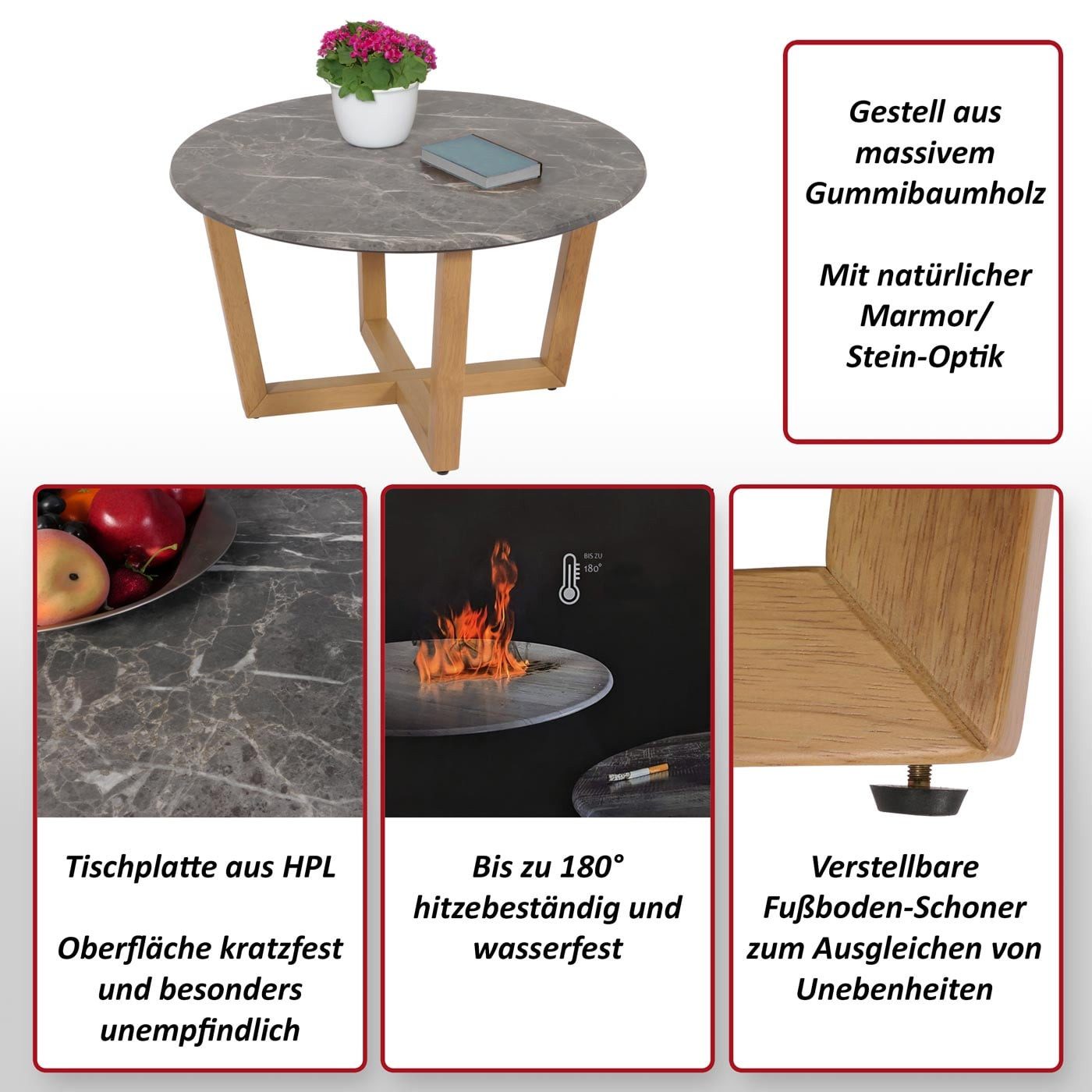 MCW Couchtisch MCW-M61-MS, Tischplatte aus HDF, Melamin beschichtet, Oberfläche wasser-/kratzfest