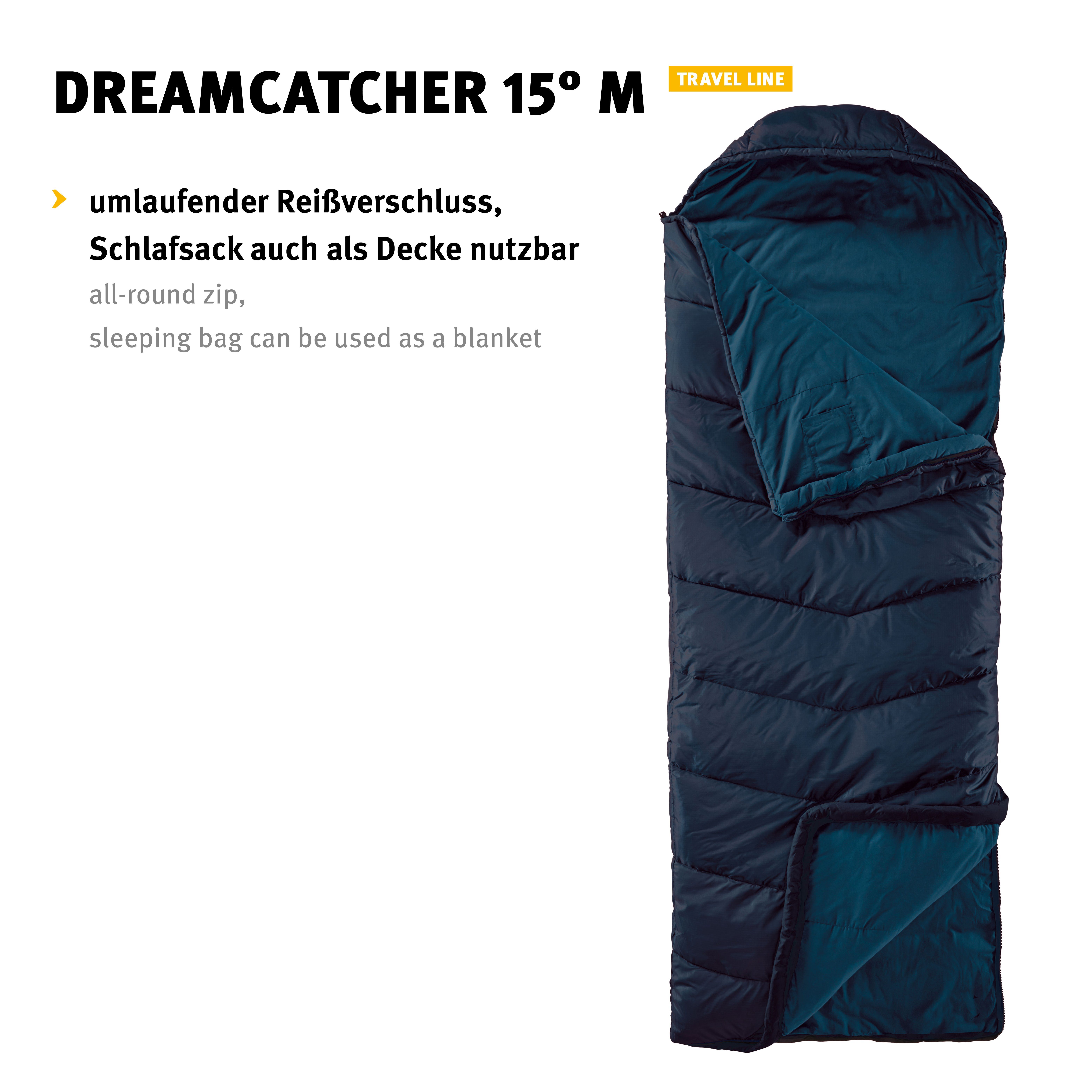 Deckenschlafsack Innenfach, 15° Tents Wege-Reißverschluss, 2- Wechsel M mit Kapuze Dreamcatcher Kordelzug (2023),