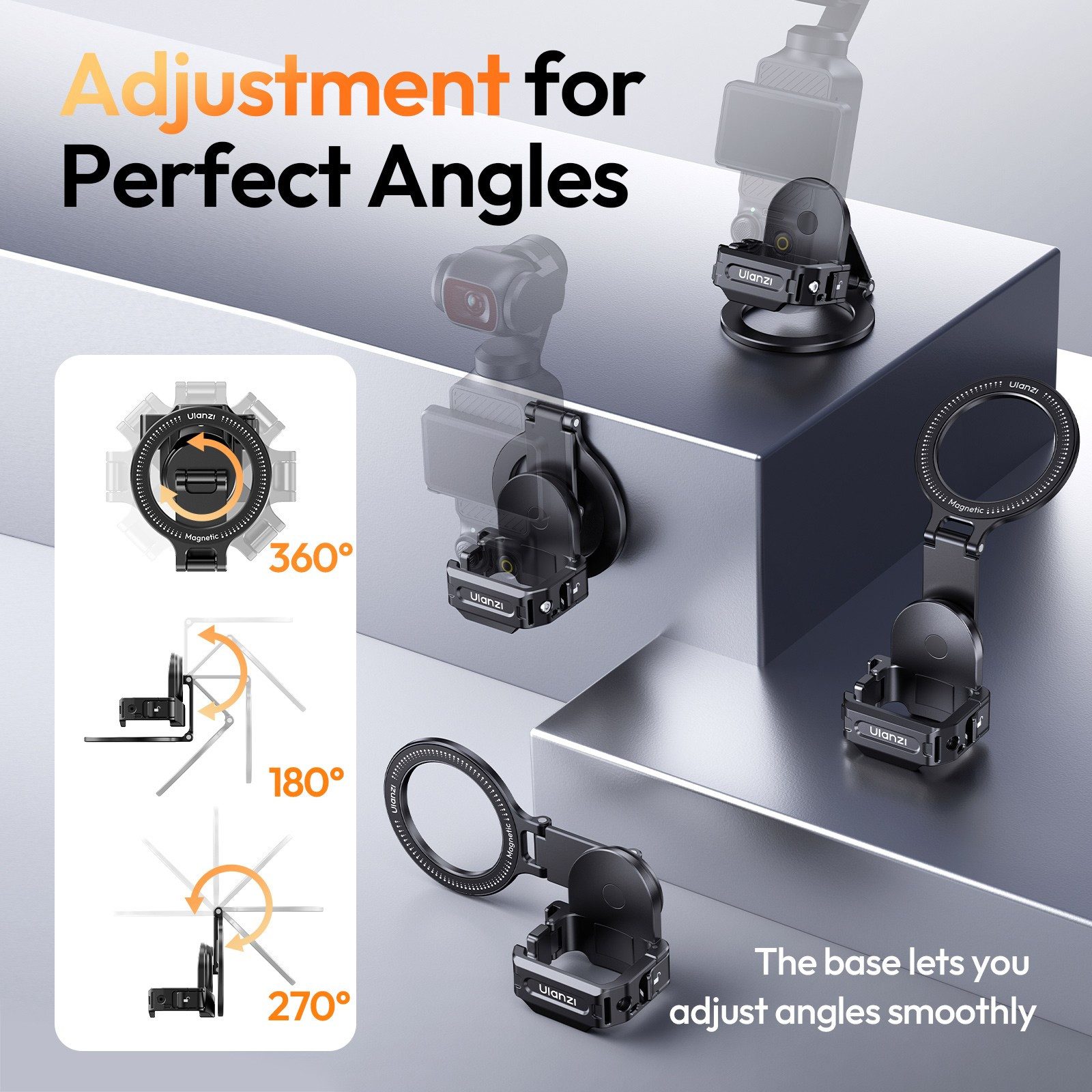 ULANZI Action Cam-Halterung Ulanzi PM01 MagSafe Halterung für DJI Pocket 3 mit Cold Shoe