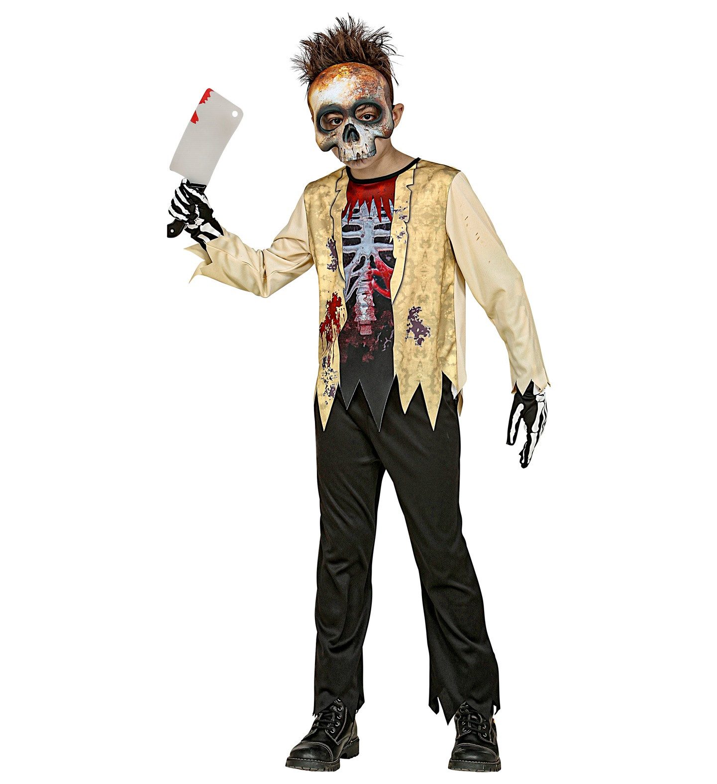 Vampir-Kostüm 'Zombie Skelett' Halloween Kinderkostüm, Anzug mi