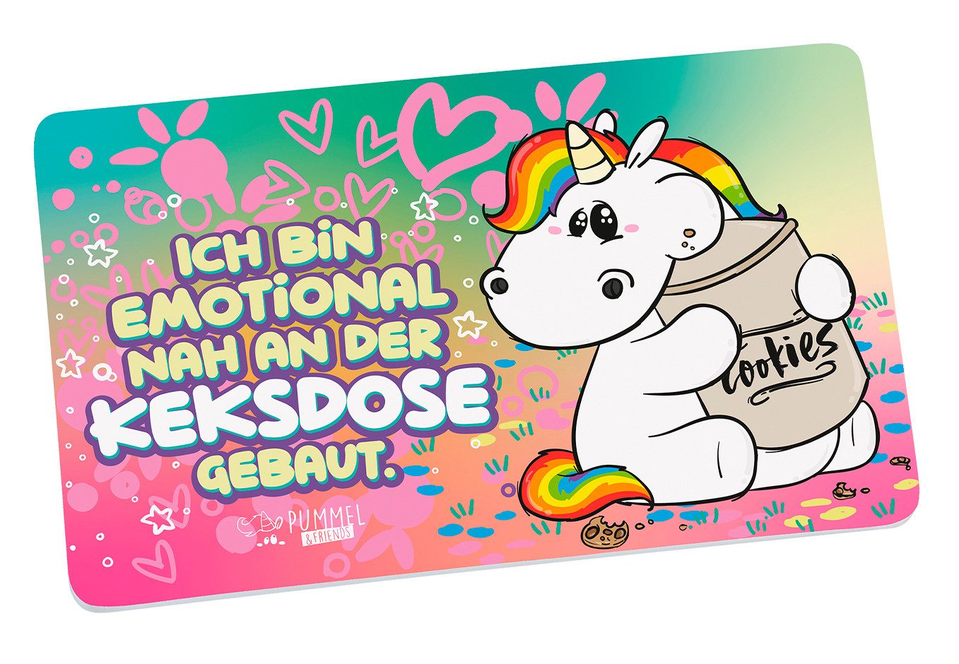 Geda Labels GmbH Frühstücksbrett Pummeleinhorn Keksdose, Melamin, (1-St), Rosa, 23,5x14,5, Anti Rutschnoppen