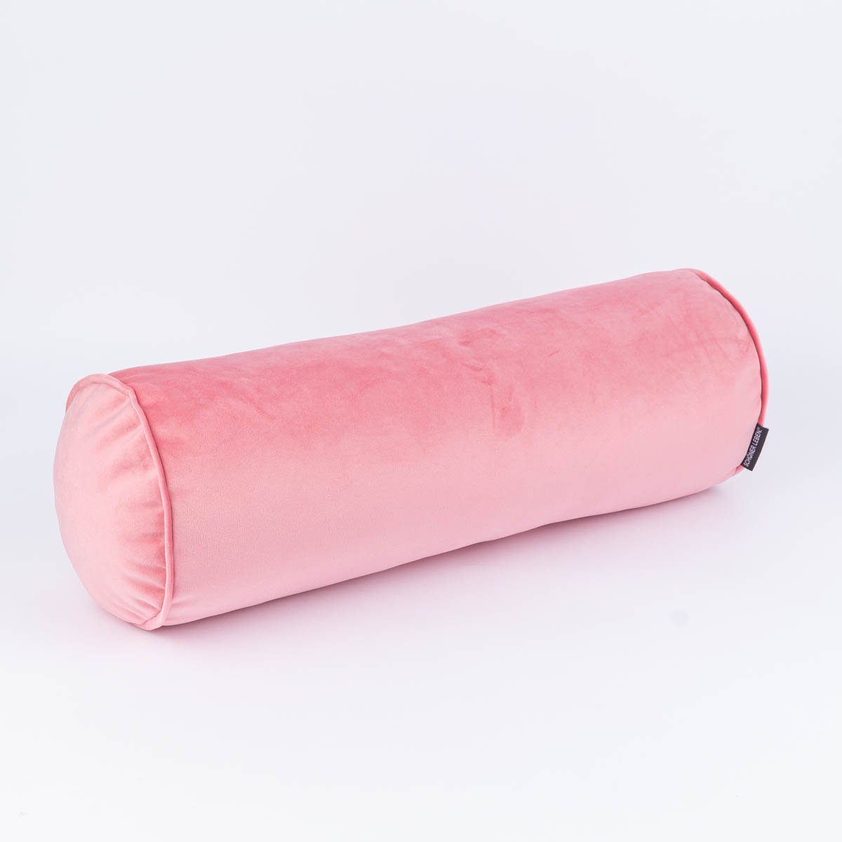 SCHÖNER LEBEN. Dekokissen Samtrolle mit Kederumrandung rosa 20x55cm von SCHÖNER LEBEN.