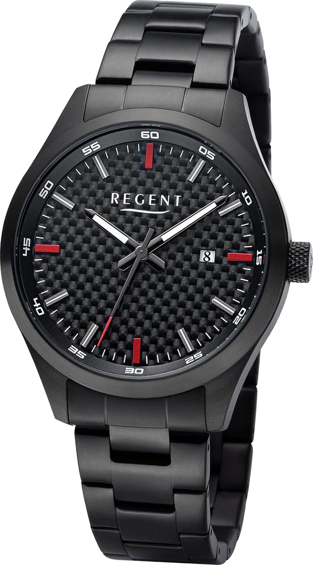 (ca. Regent extra 42mm), Armbanduhr Quarzuhr Titanarmband groß Herren Regent Herren Armbanduhr rund, Analog,